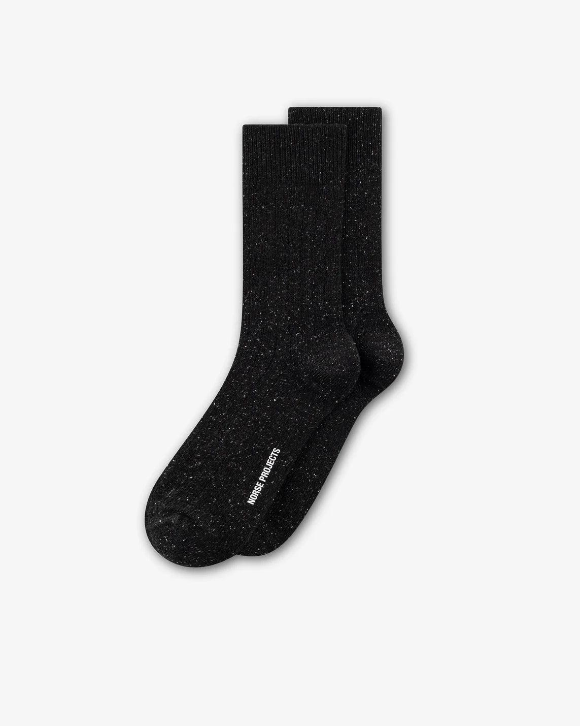 Bykle Neps Wool Rib Sock - Charcoal Melange