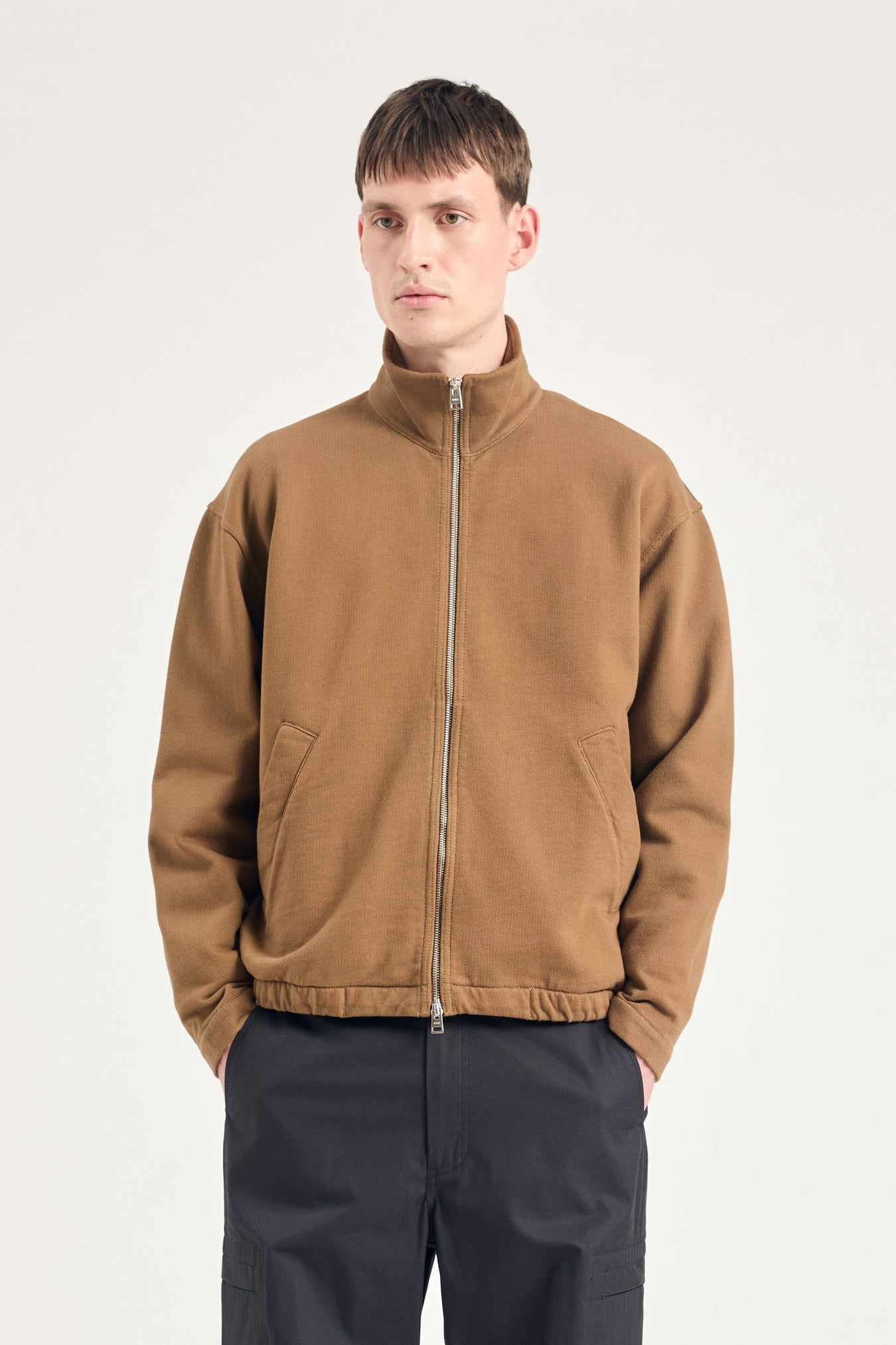 Bjorn Relaxed Organic Loopback Track Jacket - Oak