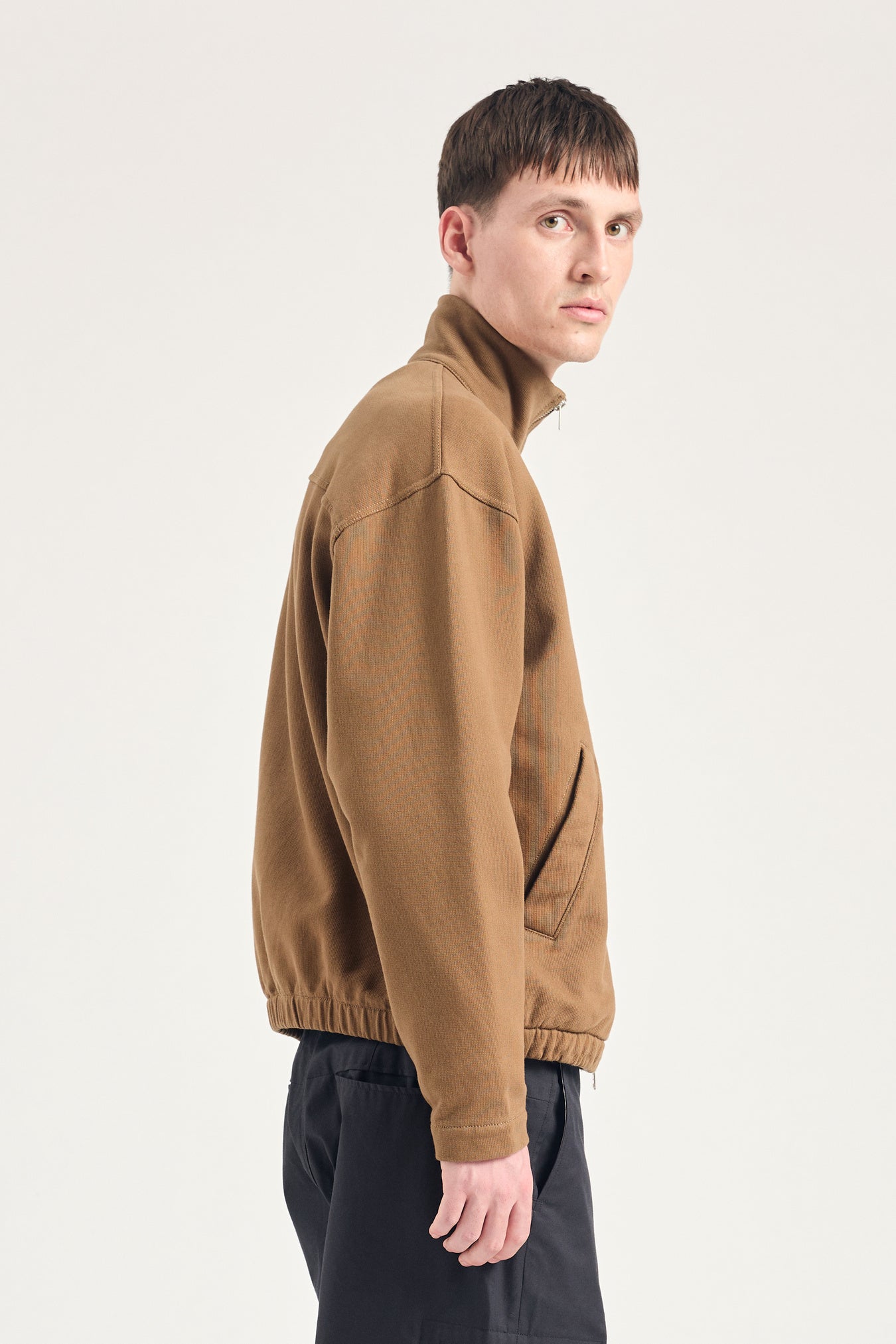 Bjorn Relaxed Organic Loopback Track Jacket - Oak