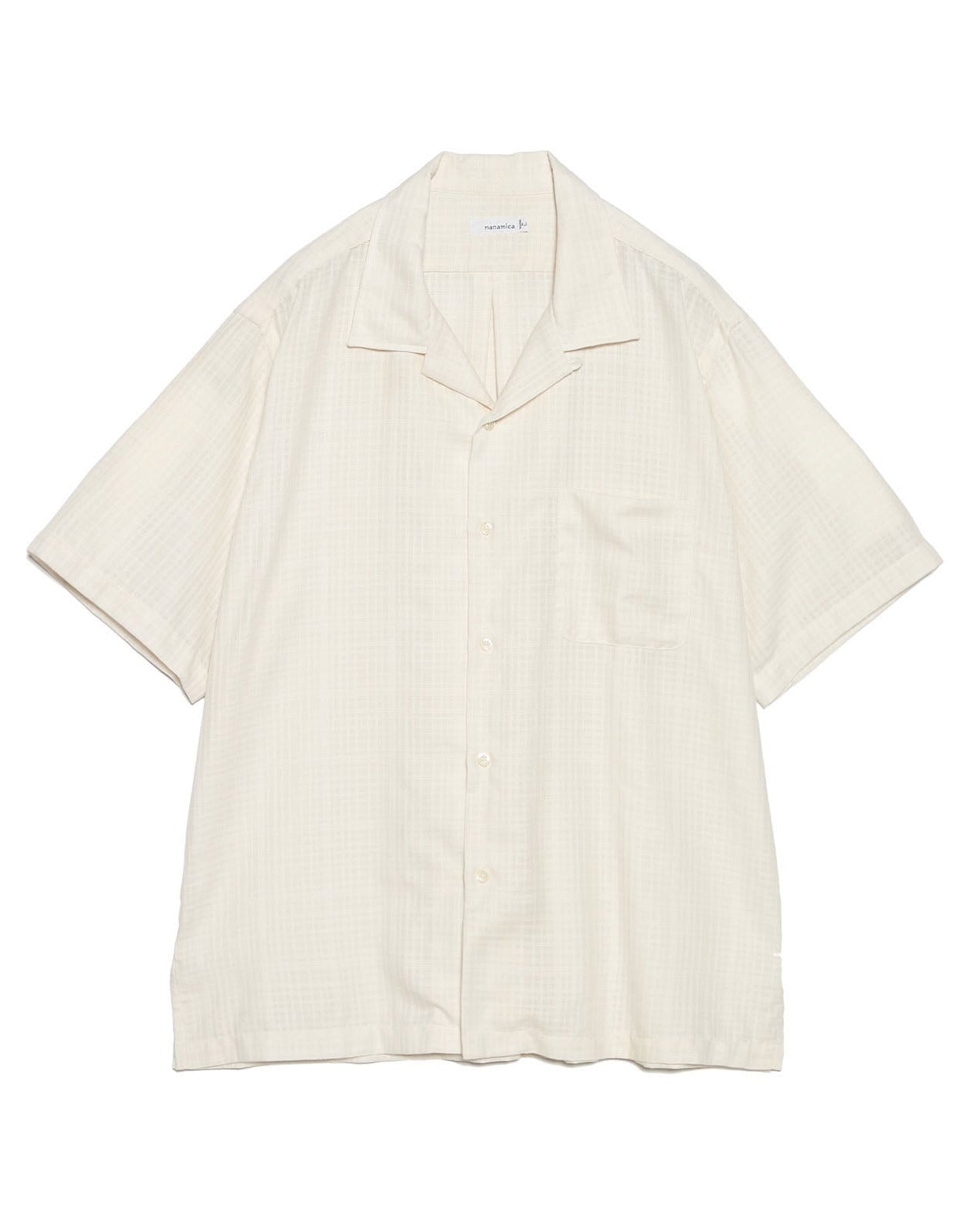 Open Collar Panama S/S Shirt - Off White