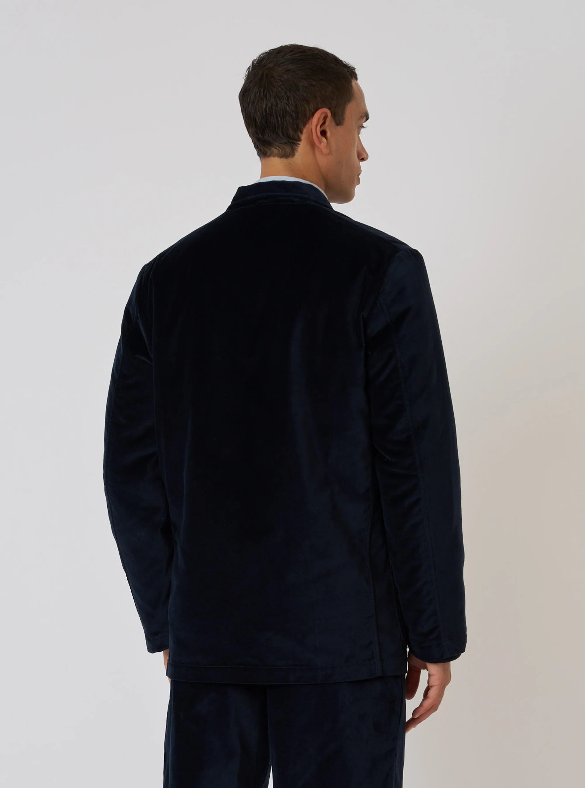 Two Button Jacket - Navy Velveteen