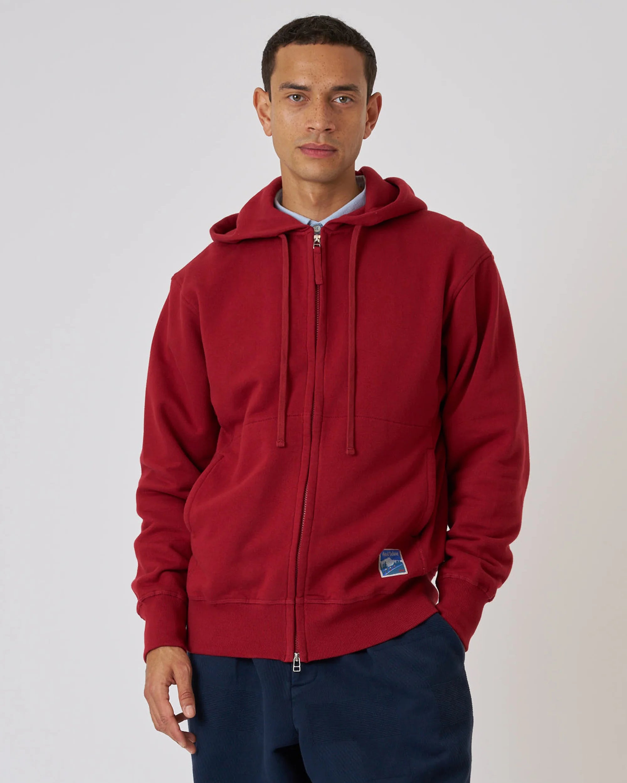 New York Hoody - Red Brush Back Sweat