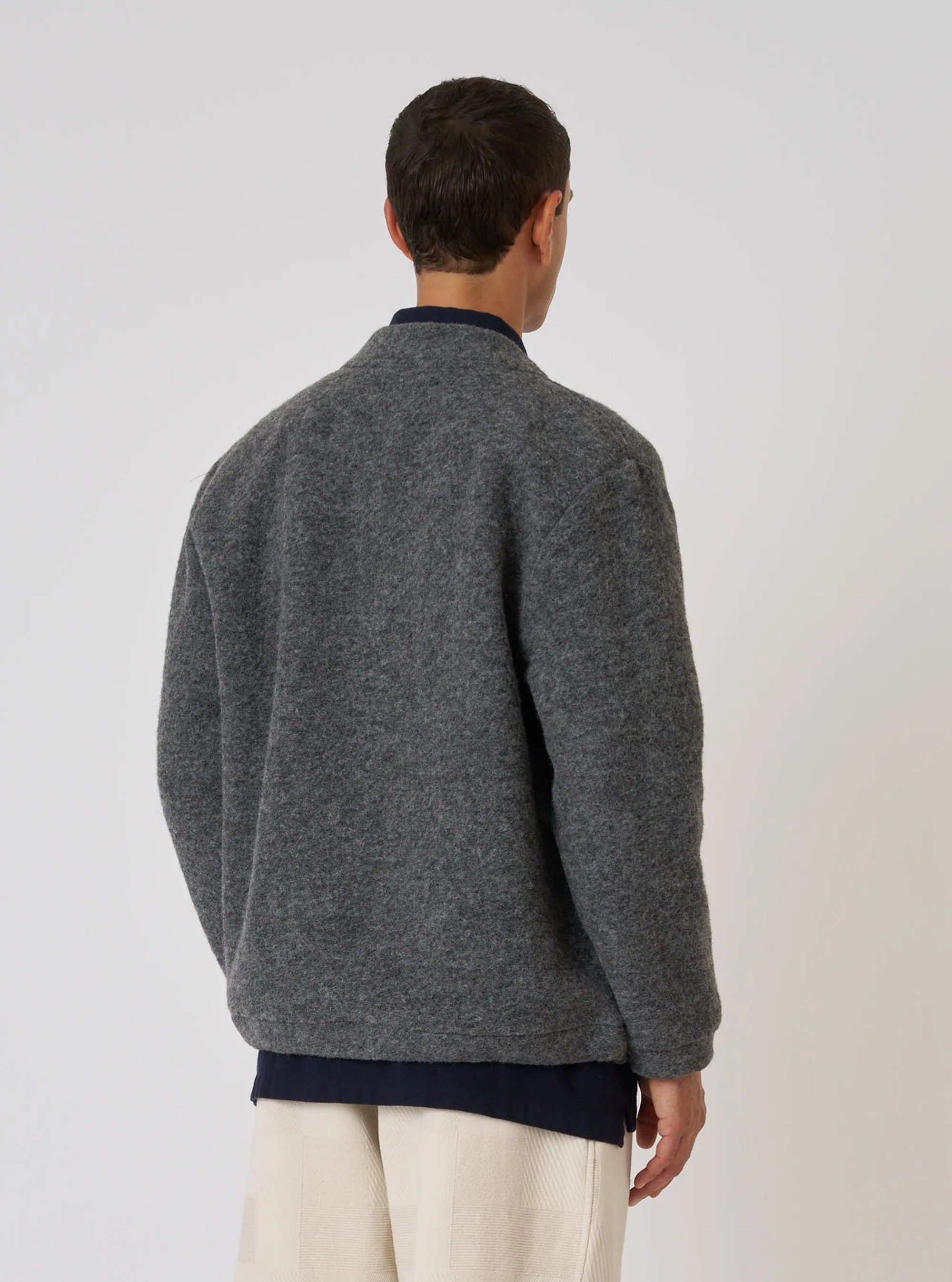 Wool Fleece Advance Cardigan - Grey Marl