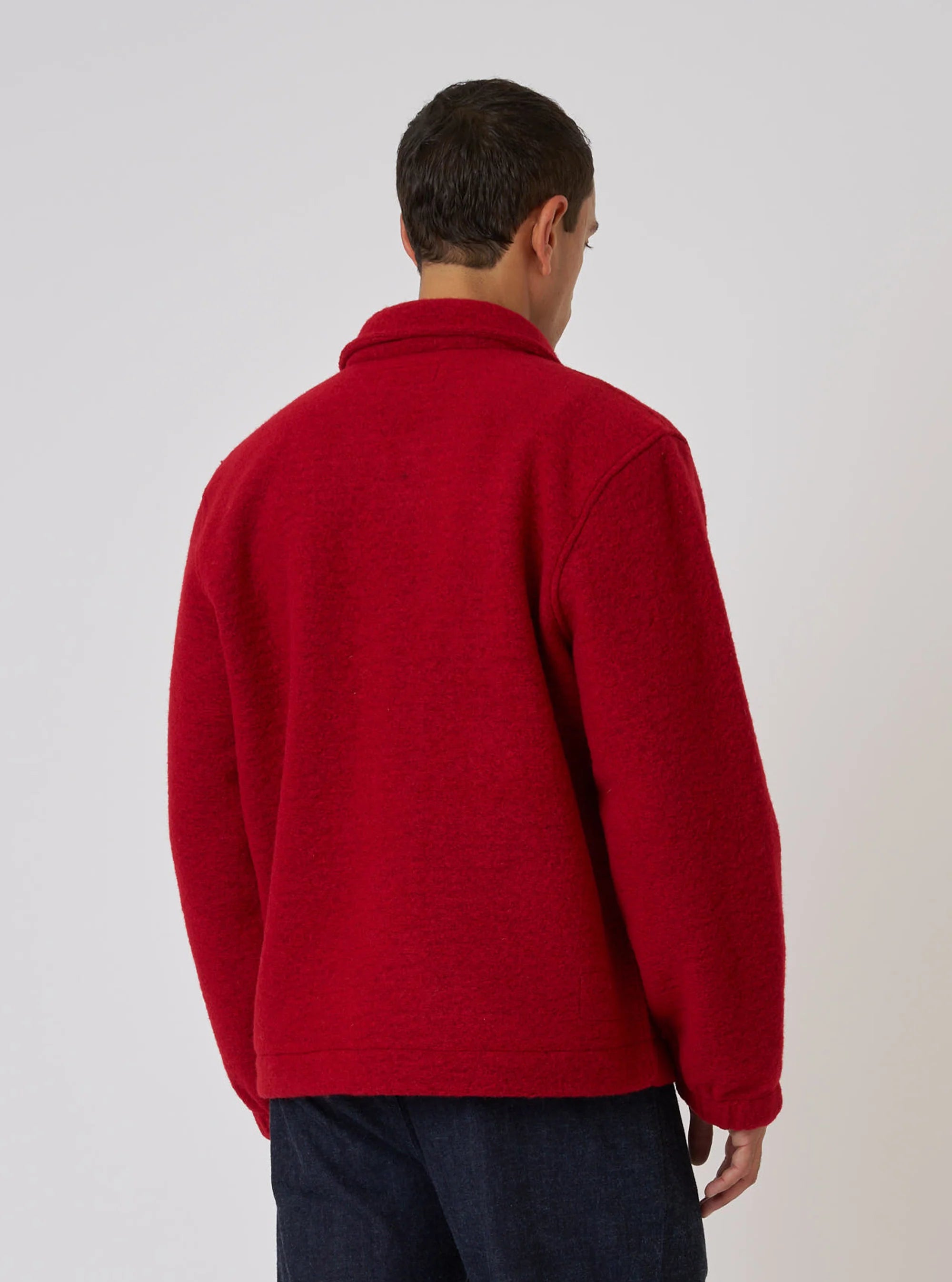 Wool Fleece Rams Jacket - Red