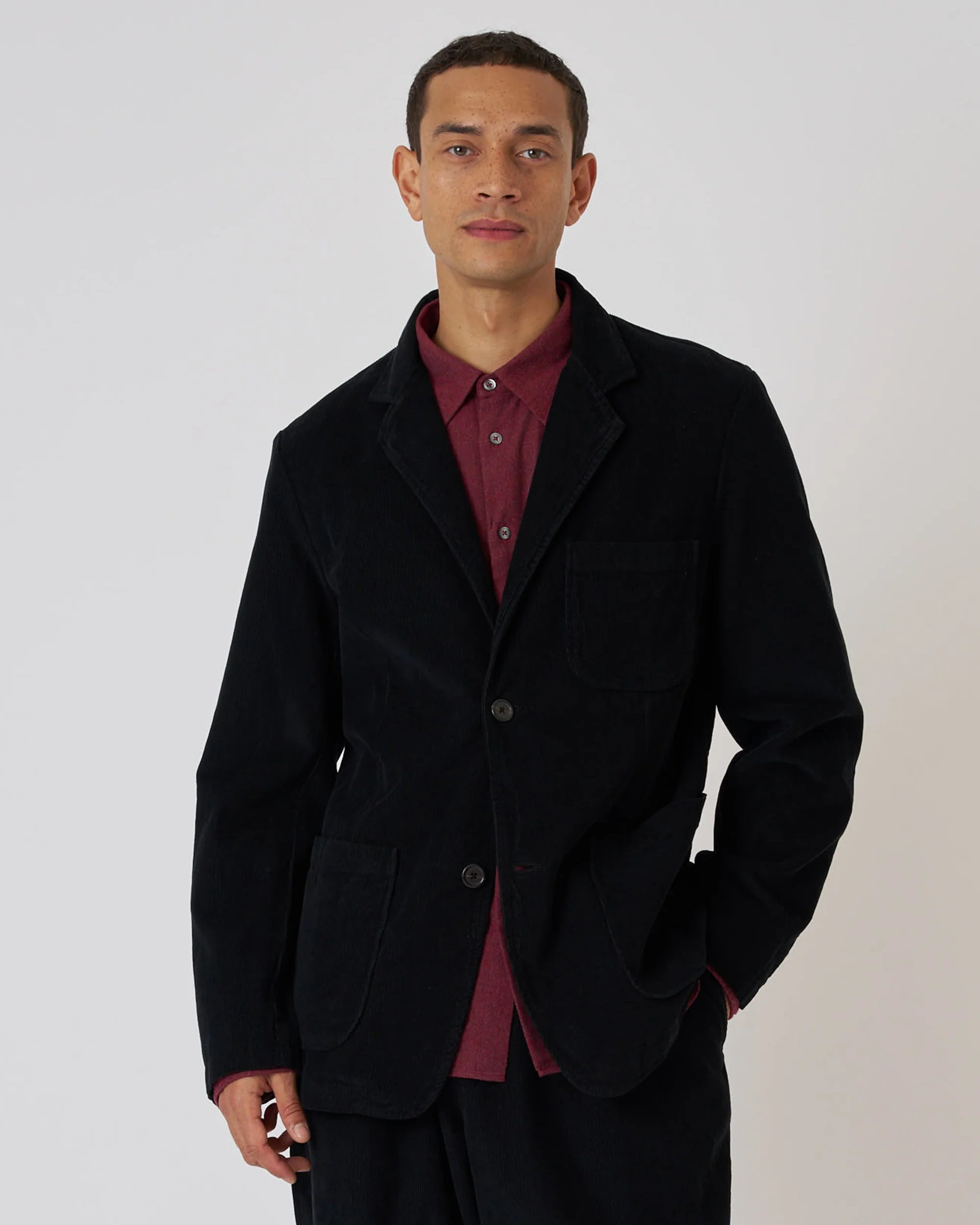 Two Button Jacket - Black Cat Cord