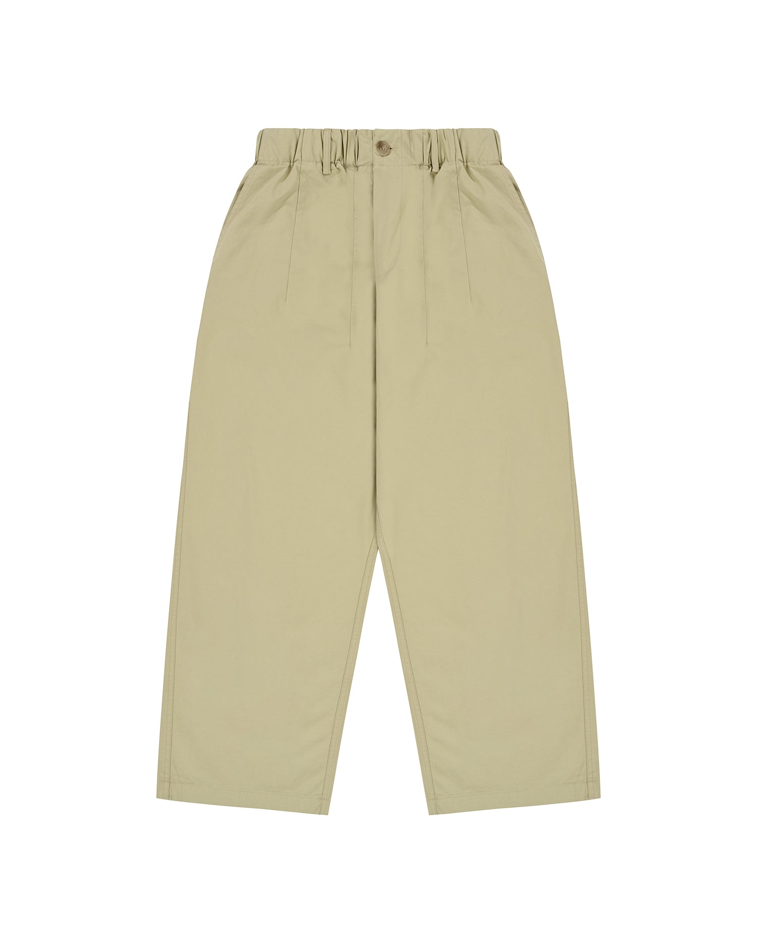 Pintuck Wide Chino Pants - Beige