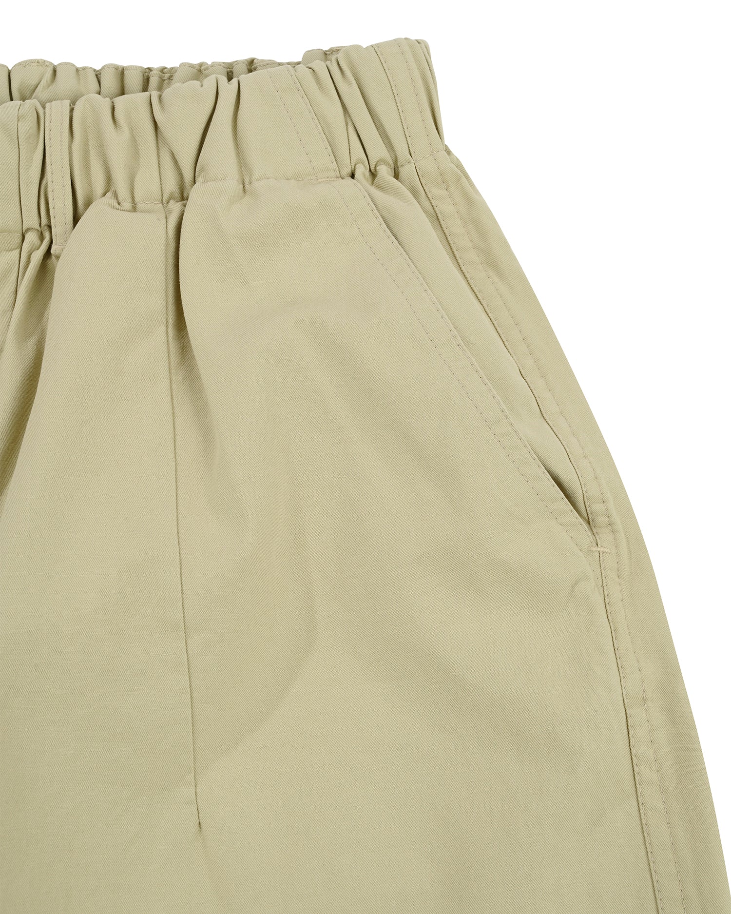 Pintuck Wide Chino Pants - Beige