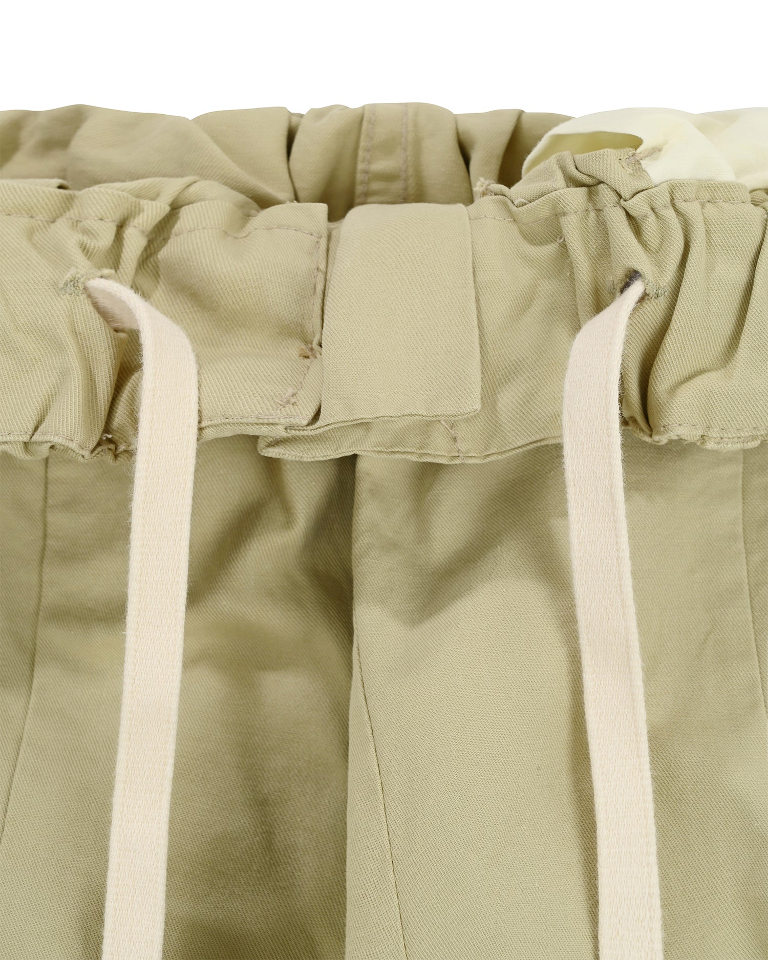 Pintuck Wide Chino Pants - Beige