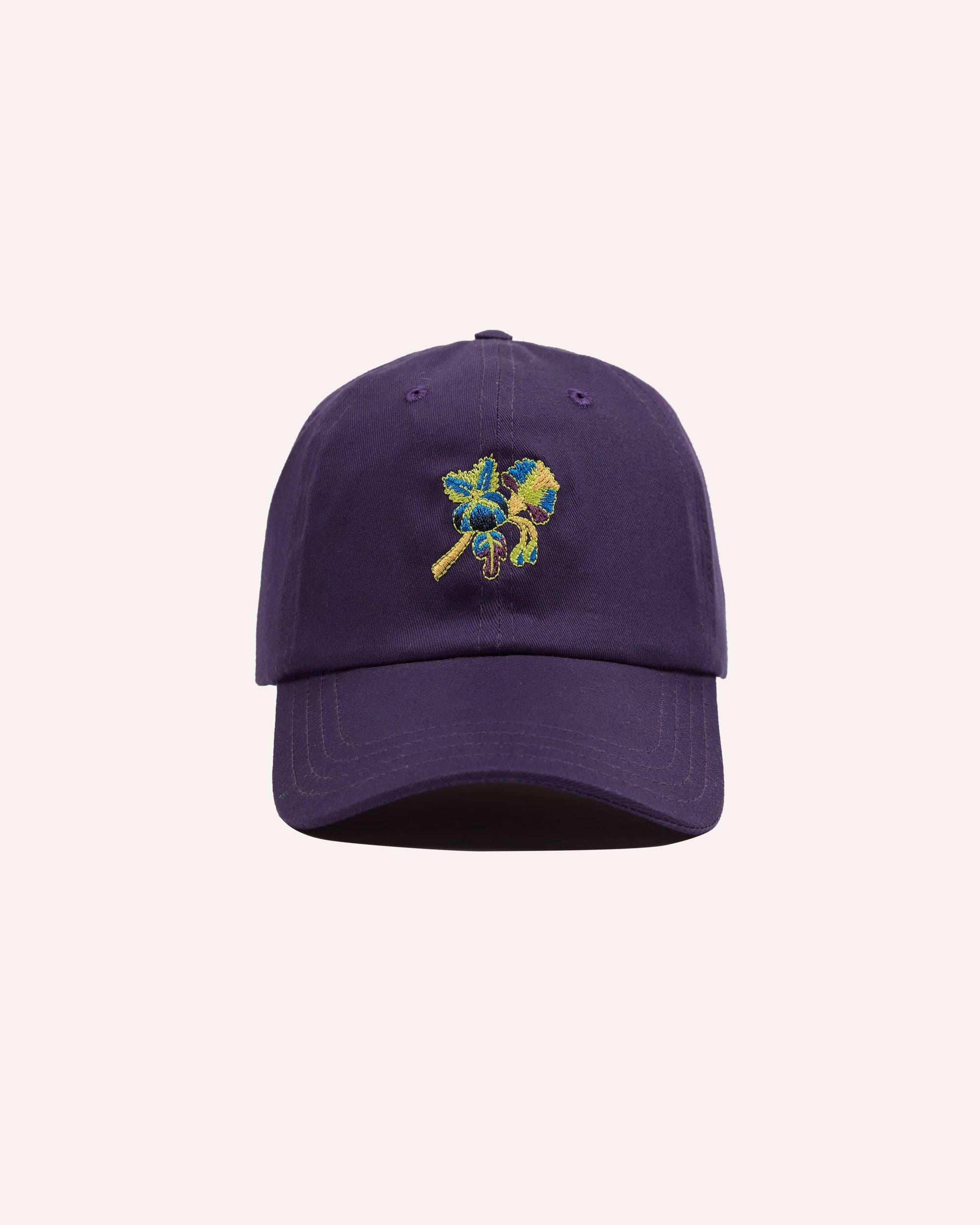 Psycha Flower Twill Baseball Cap - Purple