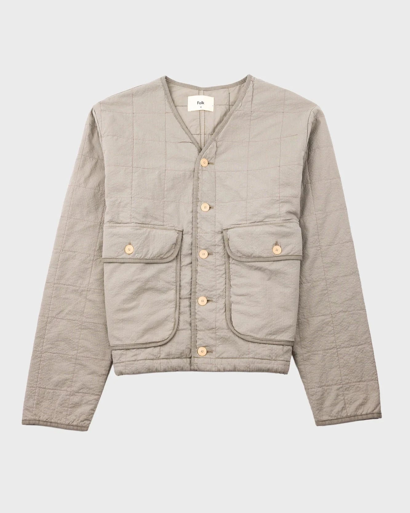 Quilted Liner Jacket - Smoke Grey Seersucker