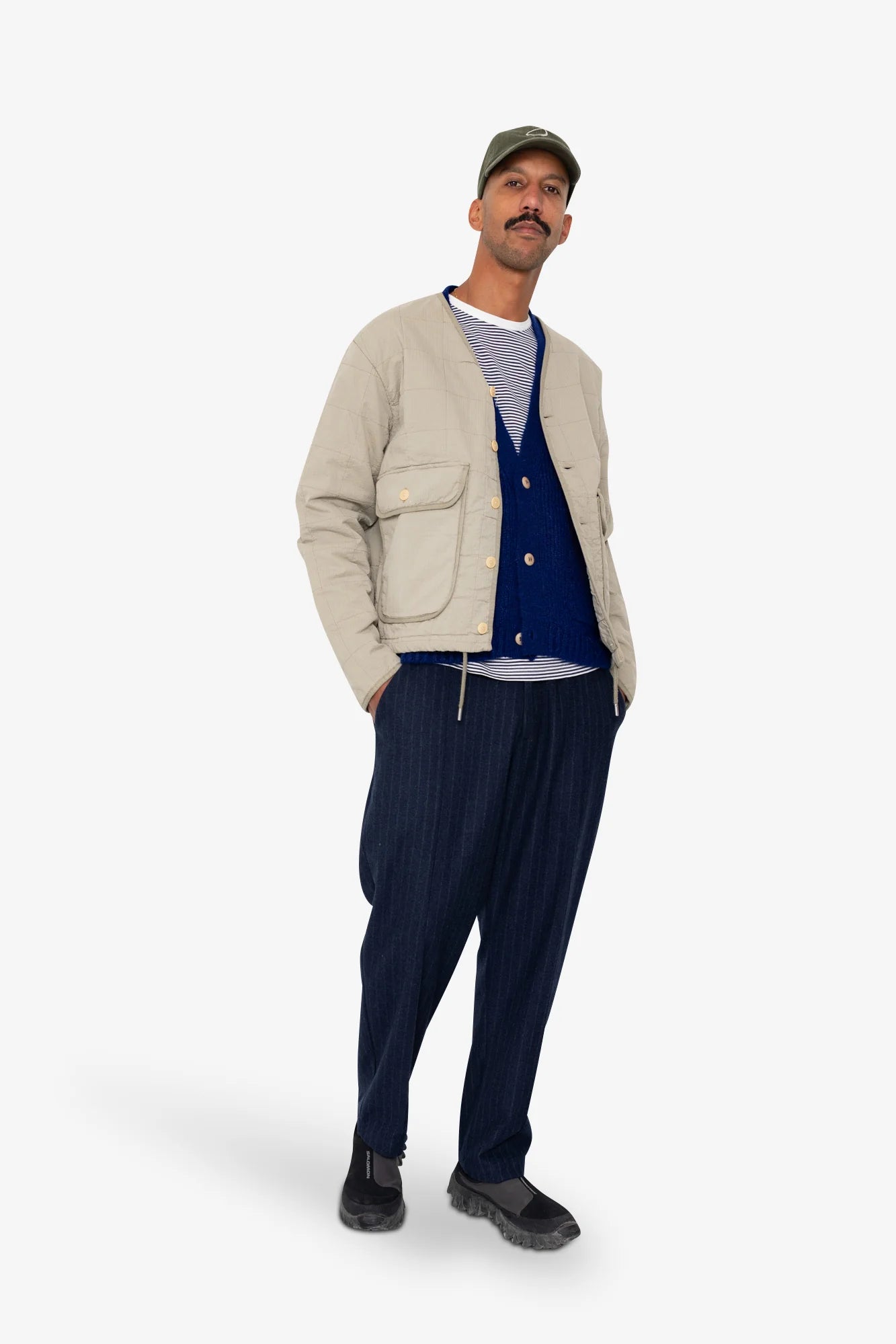 Quilted Liner Jacket - Smoke Grey Seersucker