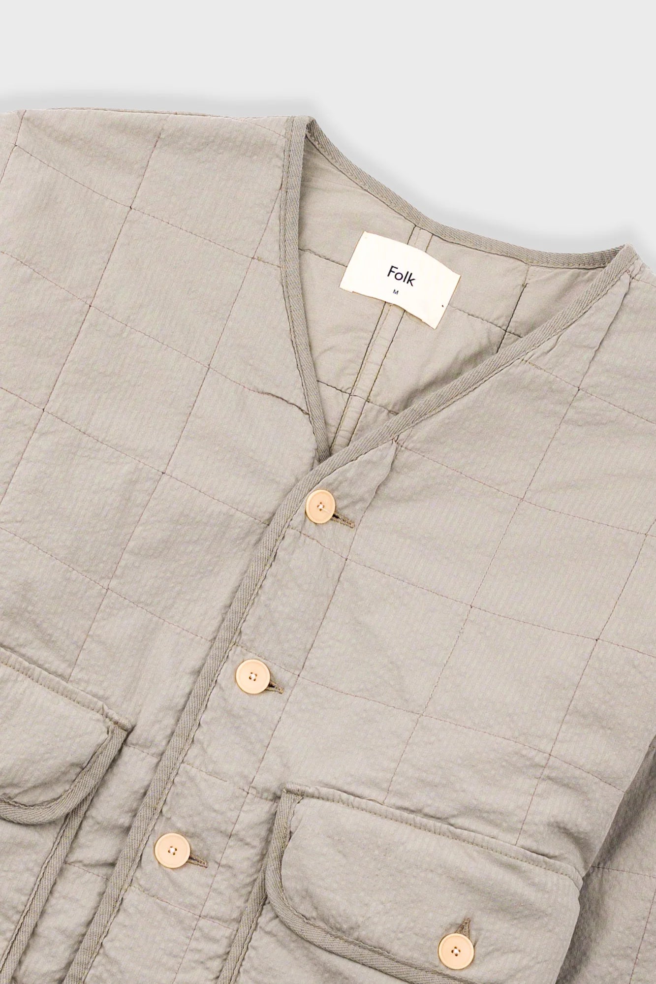 Quilted Liner Jacket - Smoke Grey Seersucker