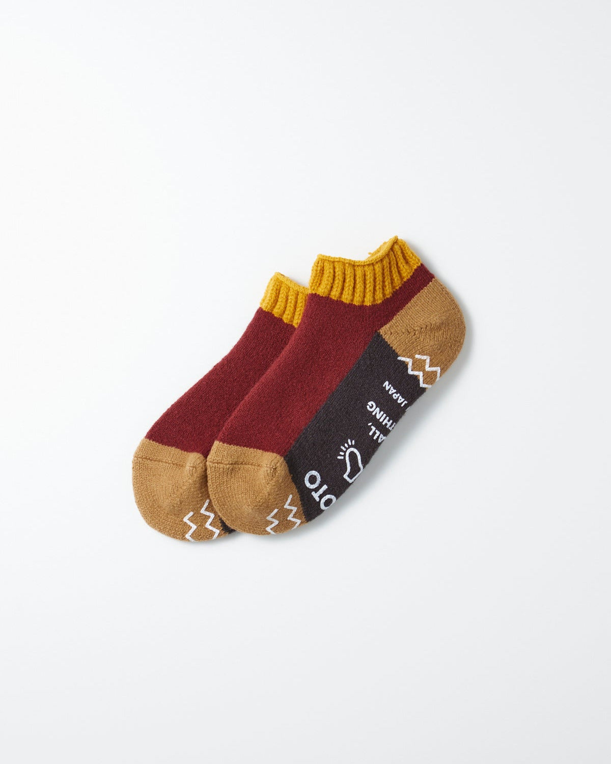 Pile Sockslipper - Gold/Maroon