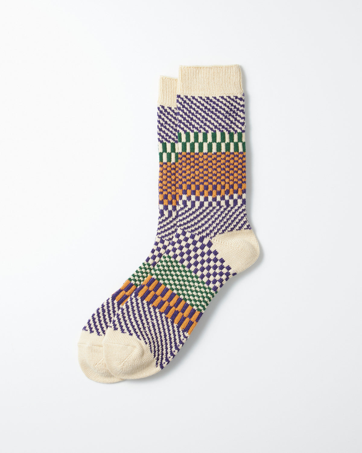 Check ＆ Step Socks - Blueberry