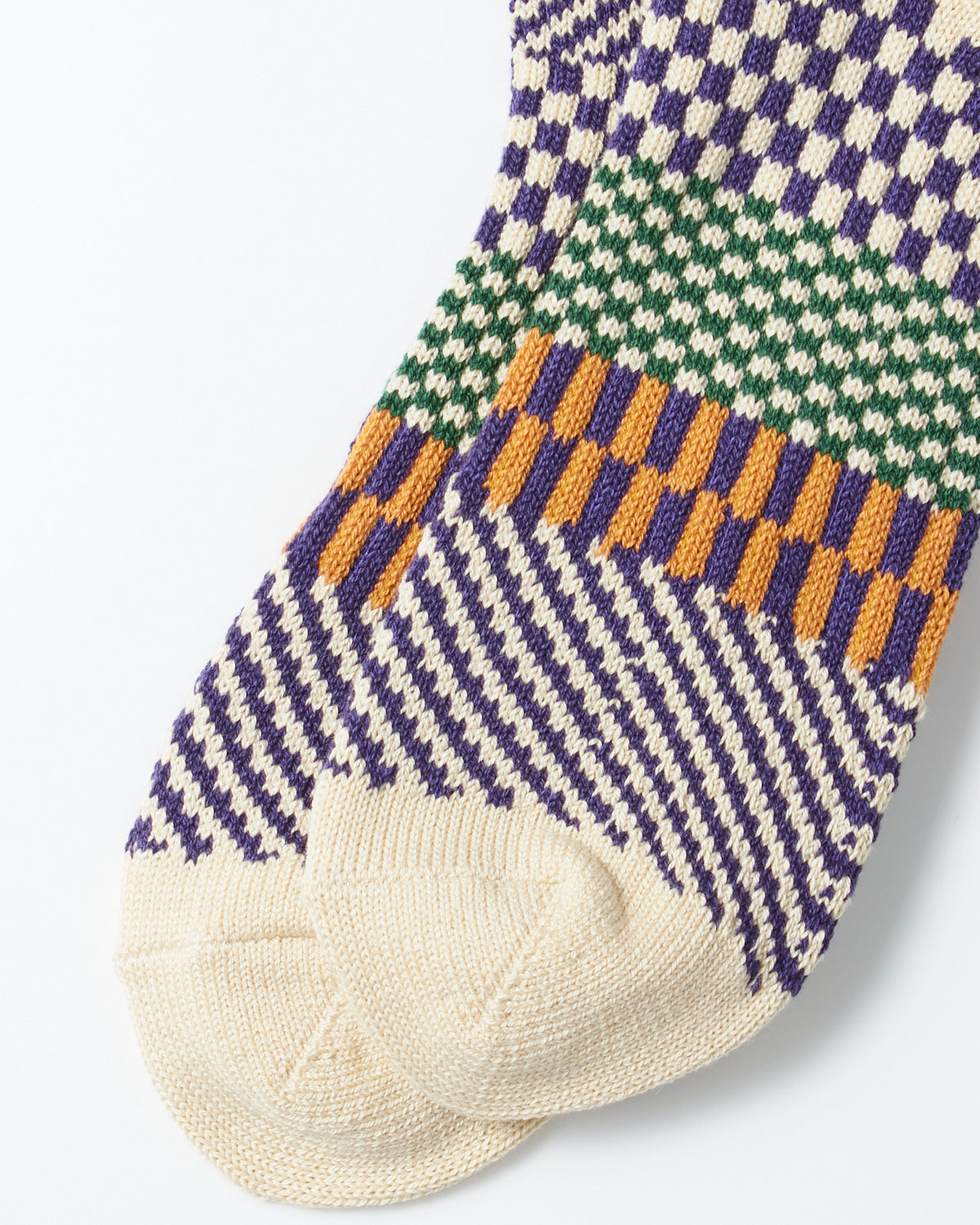Check ＆ Step Socks - Blueberry