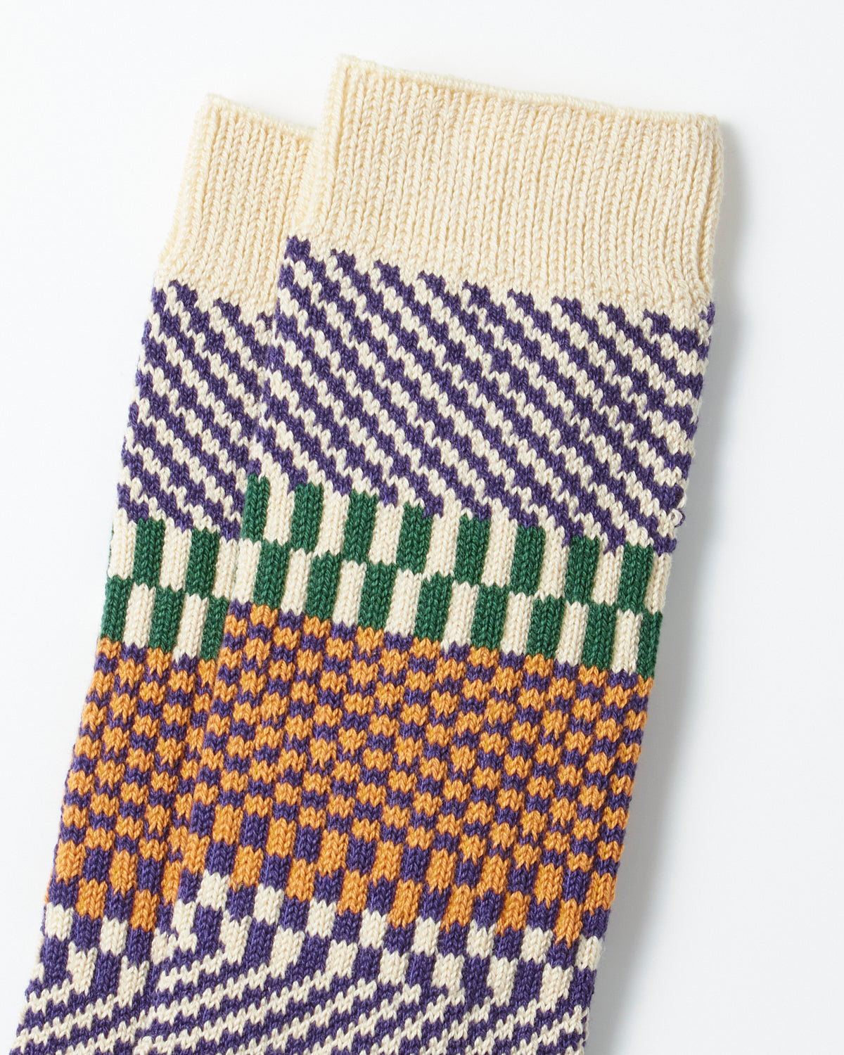 Check ＆ Step Socks - Blueberry