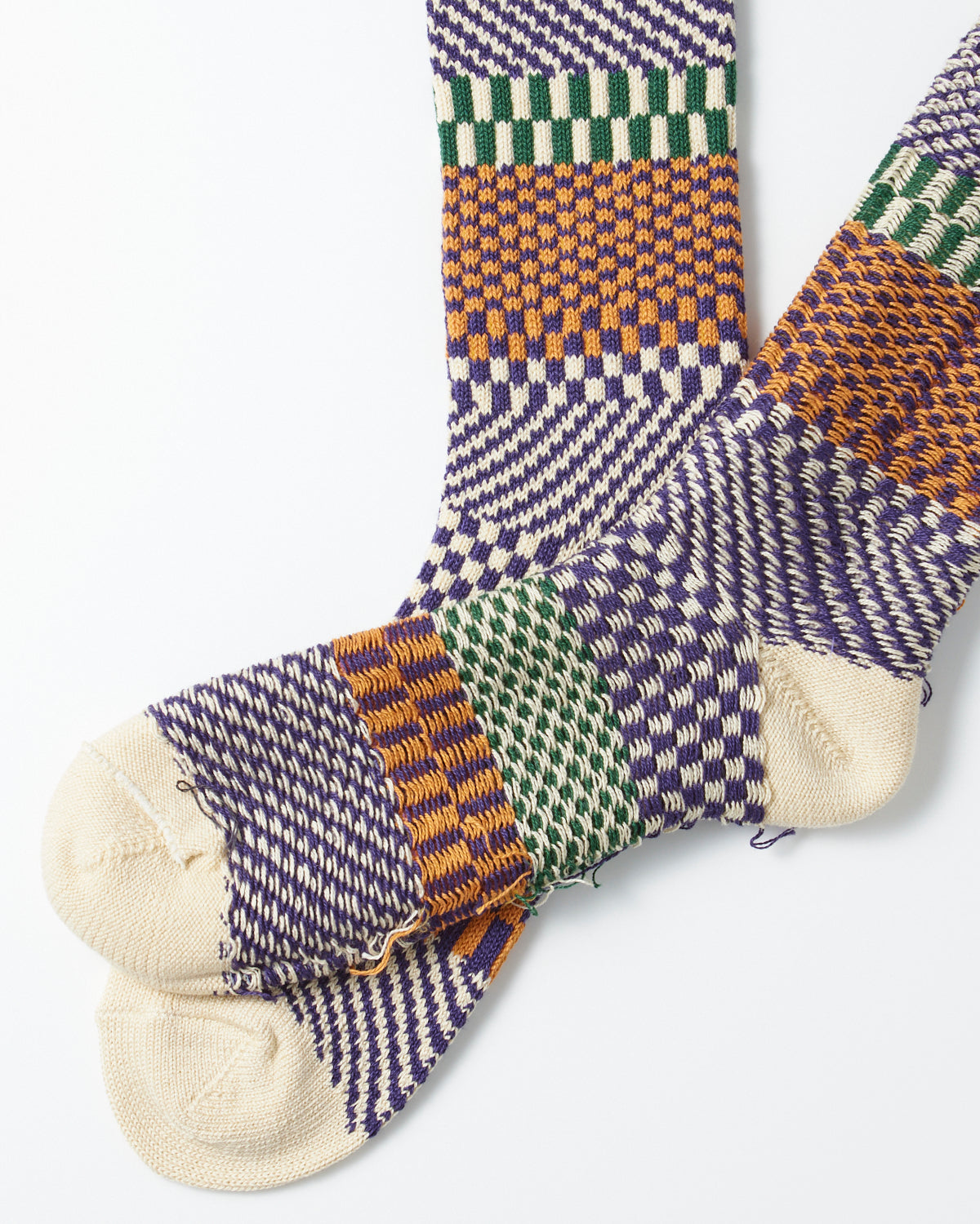Check ＆ Step Socks - Blueberry