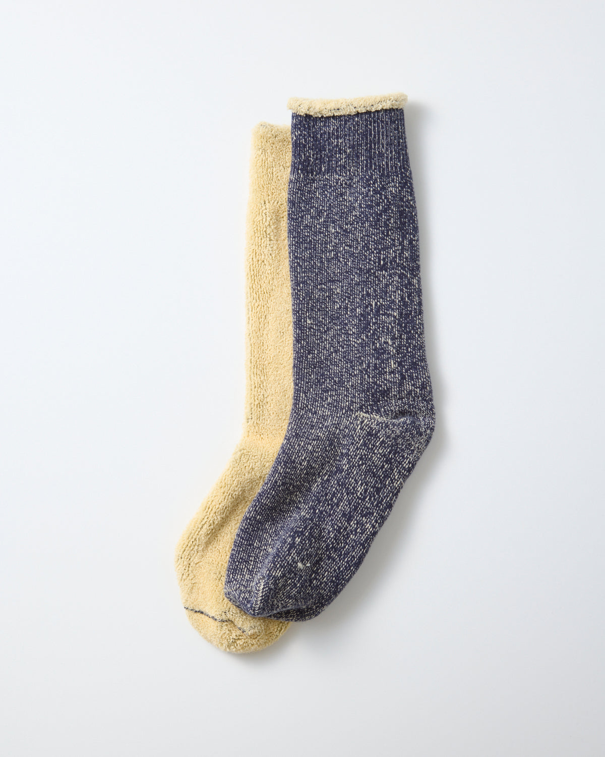 Reversible Pile Socks - Navy / Cream