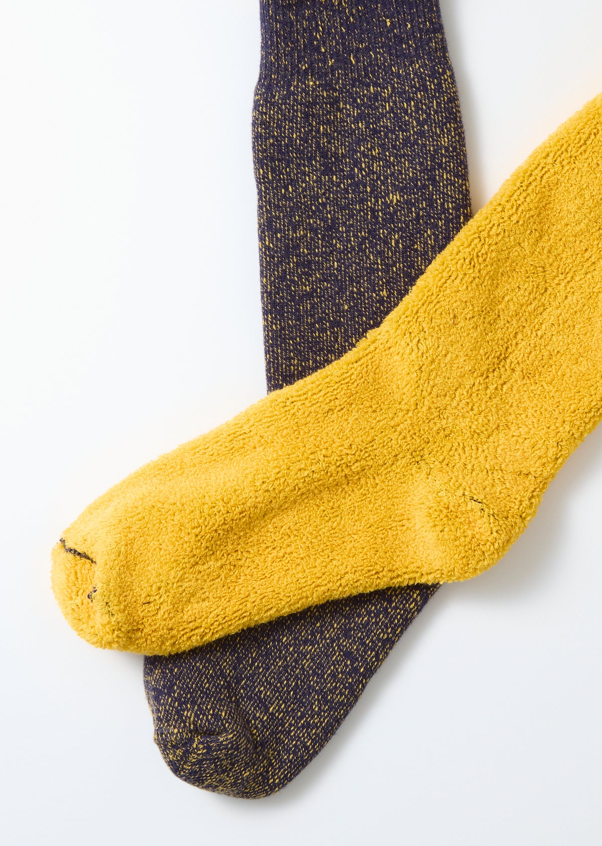 Reversible Pile Socks - Navy / Yellow