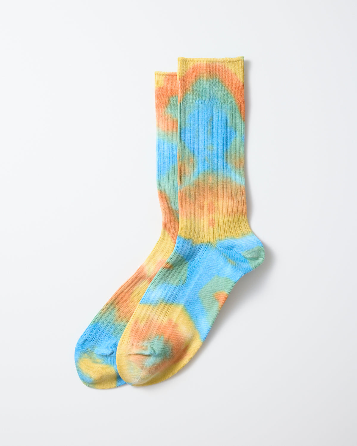 R1648  Tie Dye Swedish Socks - Blue Orange