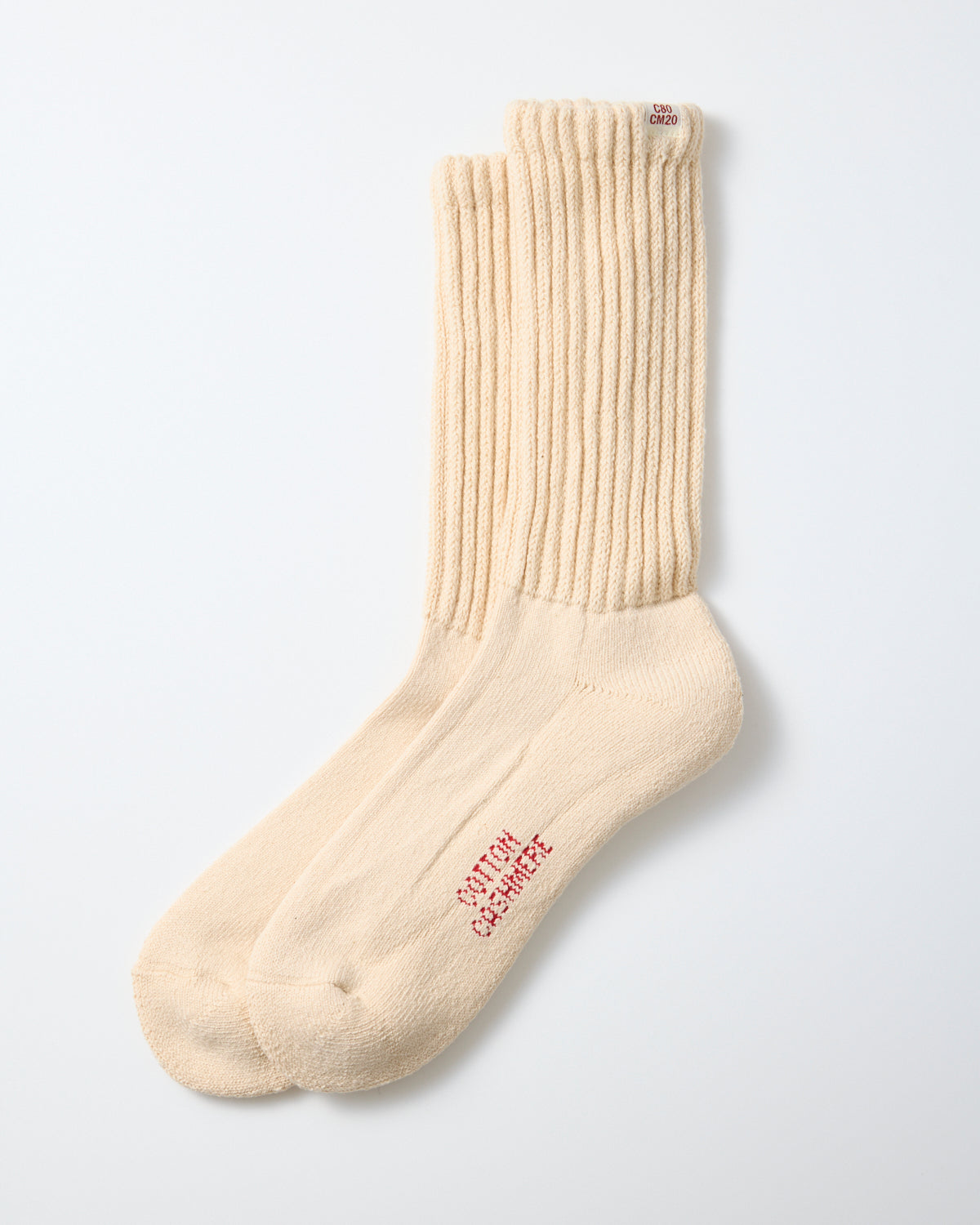 Everyday Cashmere Loose Pile Crew Socks - Ecru