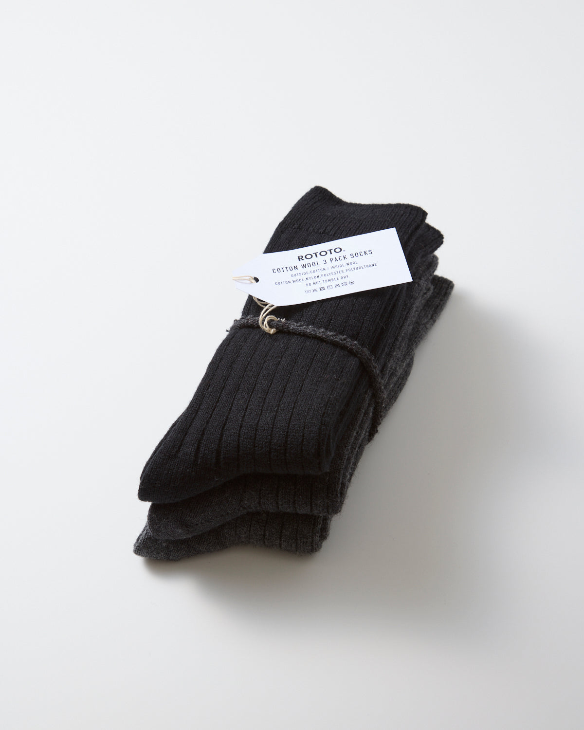 Cotton Wool 3 Pack Socks - Black Tones