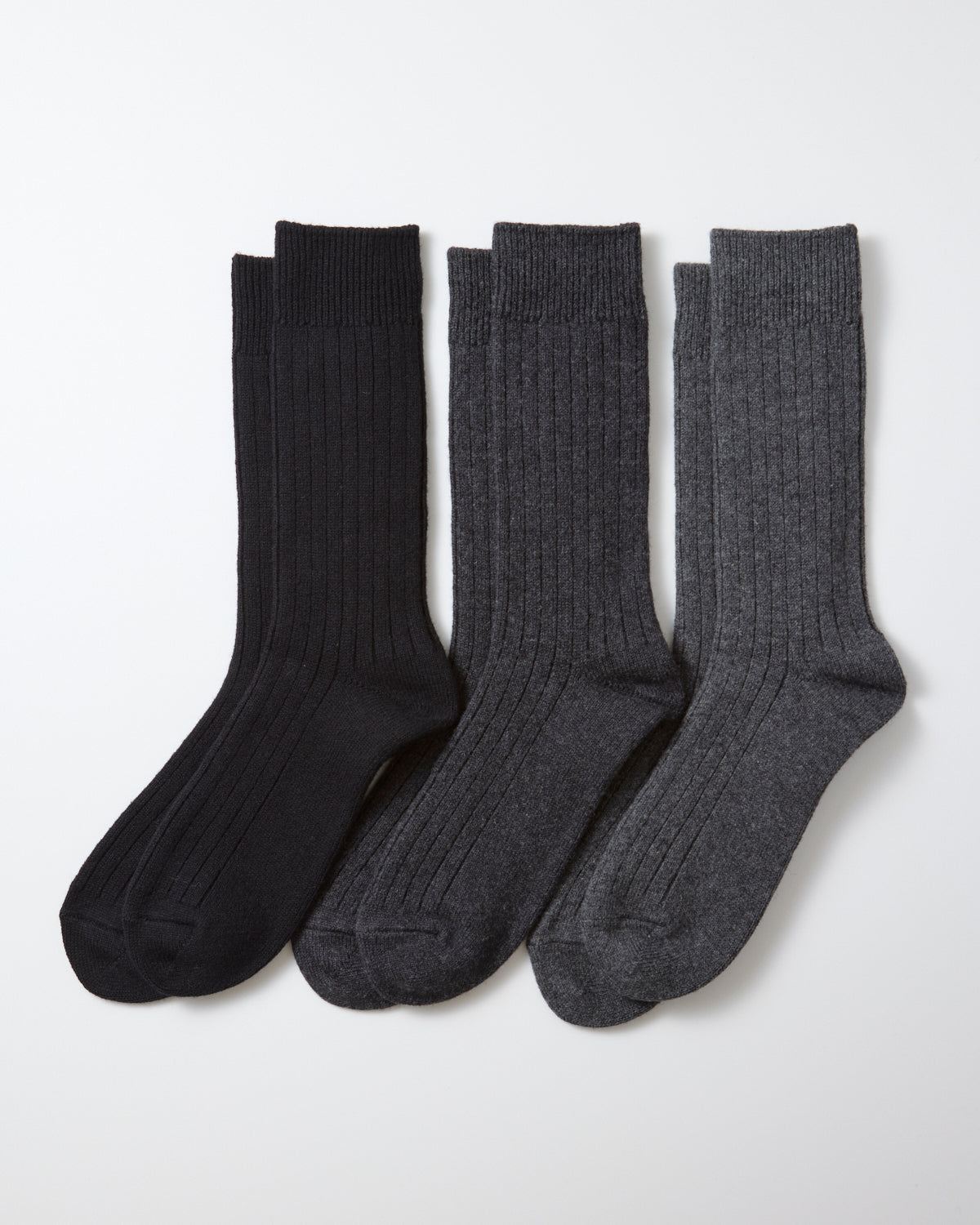 Cotton Wool 3 Pack Socks - Black Tones