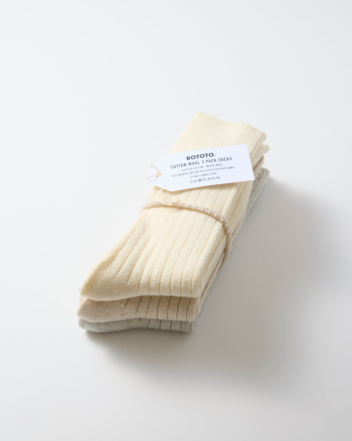 Cotton Wool 3 Pack Socks - Ivory Tones