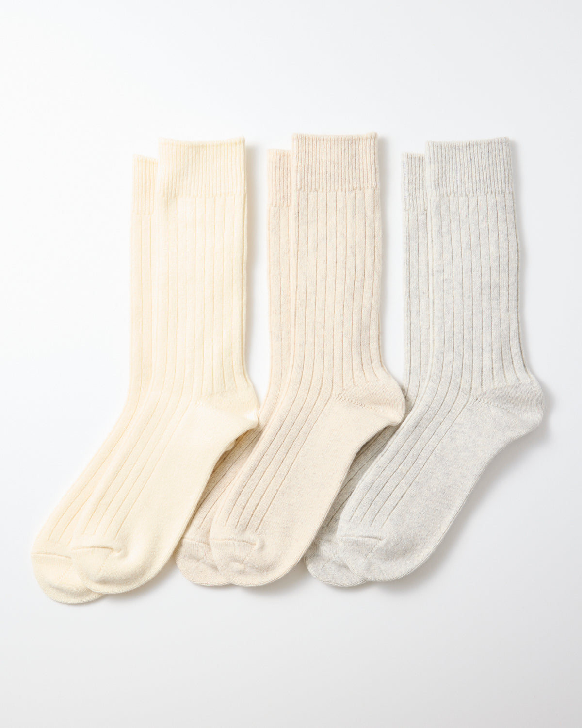 Cotton Wool 3 Pack Socks - Ivory Tones
