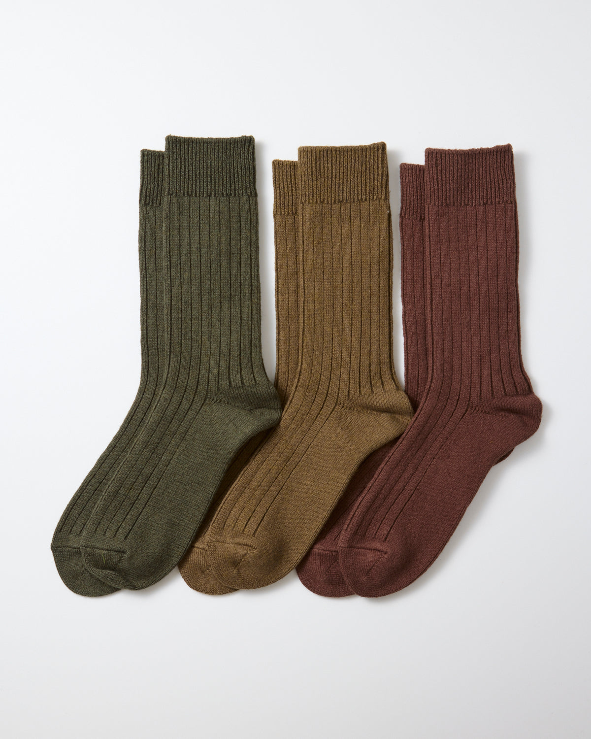 Cotton Wool 3 Pack Socks - Olive Tones