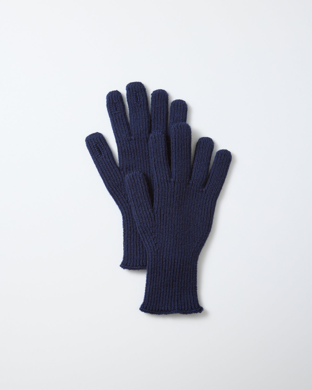 Washable Merino Knit Touch Gloves - Navy Blue
