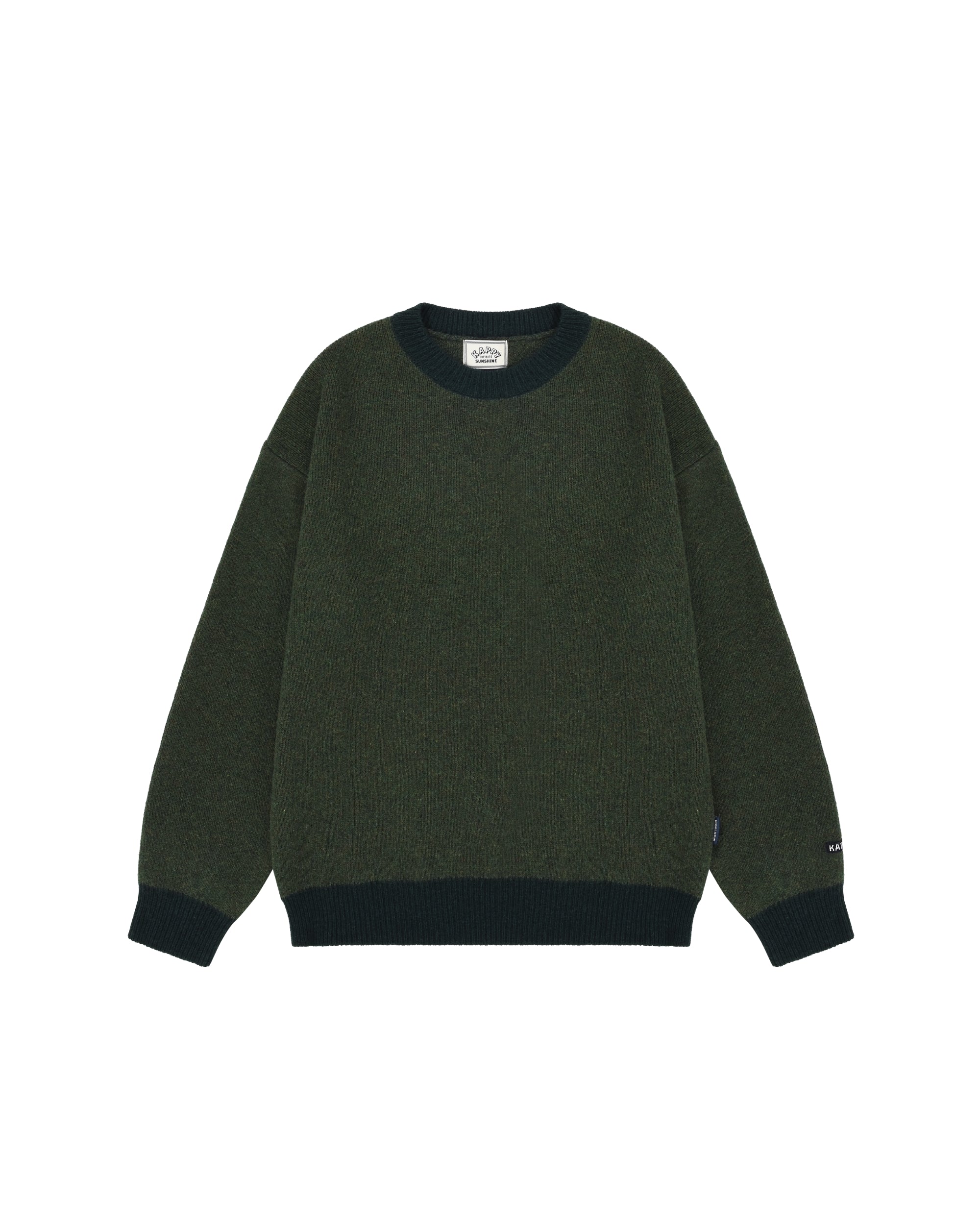 Ringer Round Wool Knit - Green