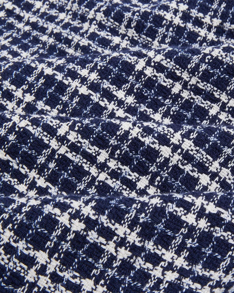 Reverse Tweed Snow Check - Blue
