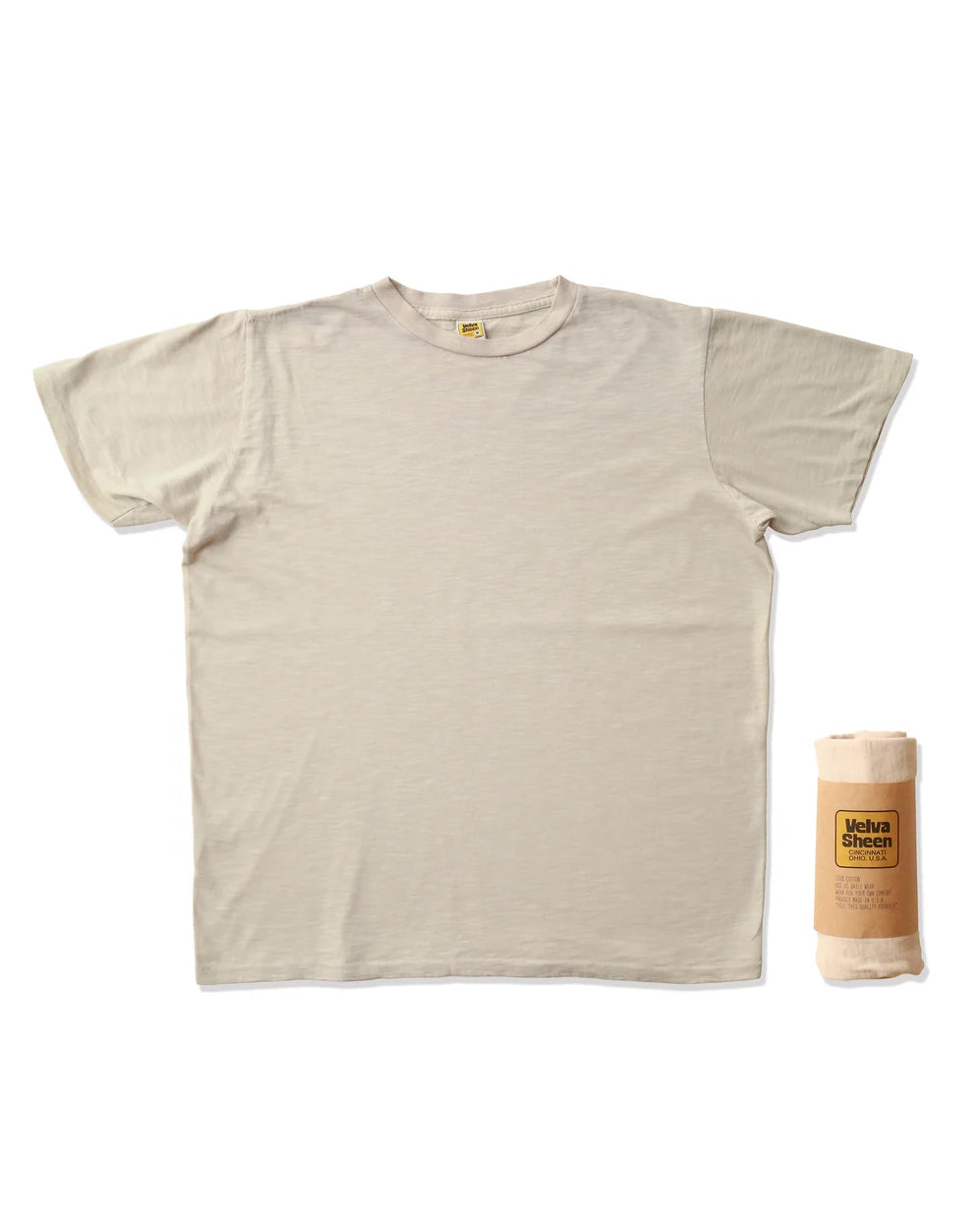 Rolled Regular Cotton SS T-Shirt - Oat Milk