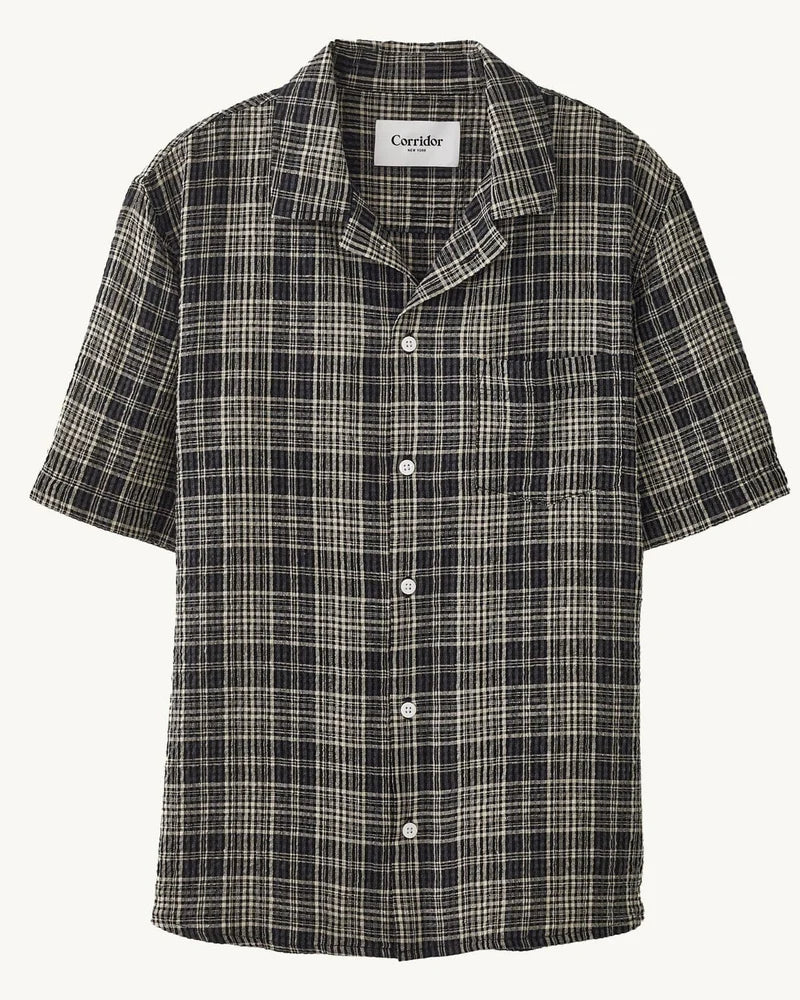 Plaid Seersucker SS - Black