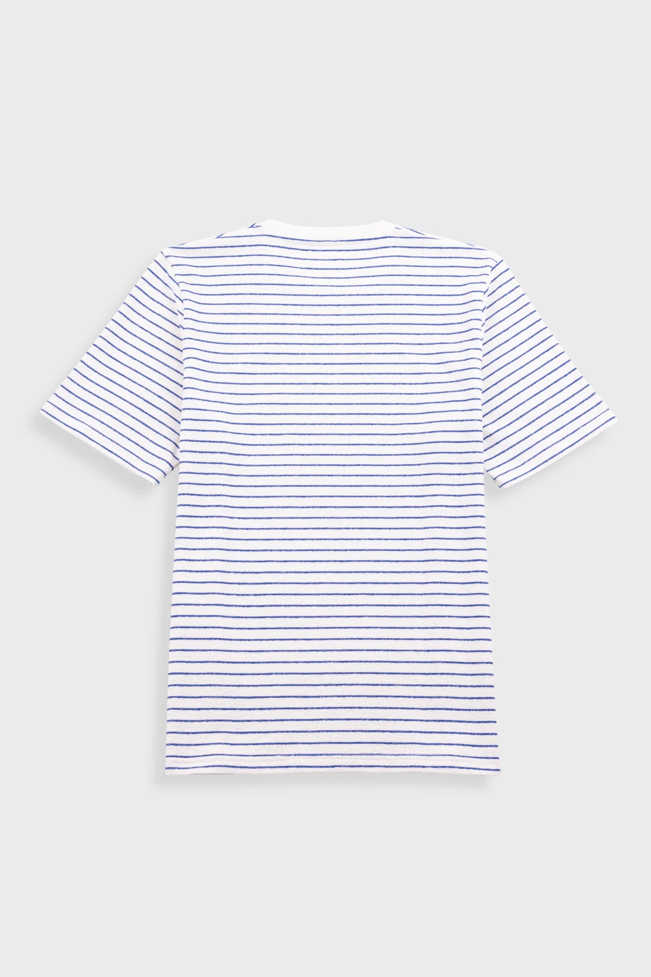 SS Textured Stripe T-shirt - Ecru / Bright Blue