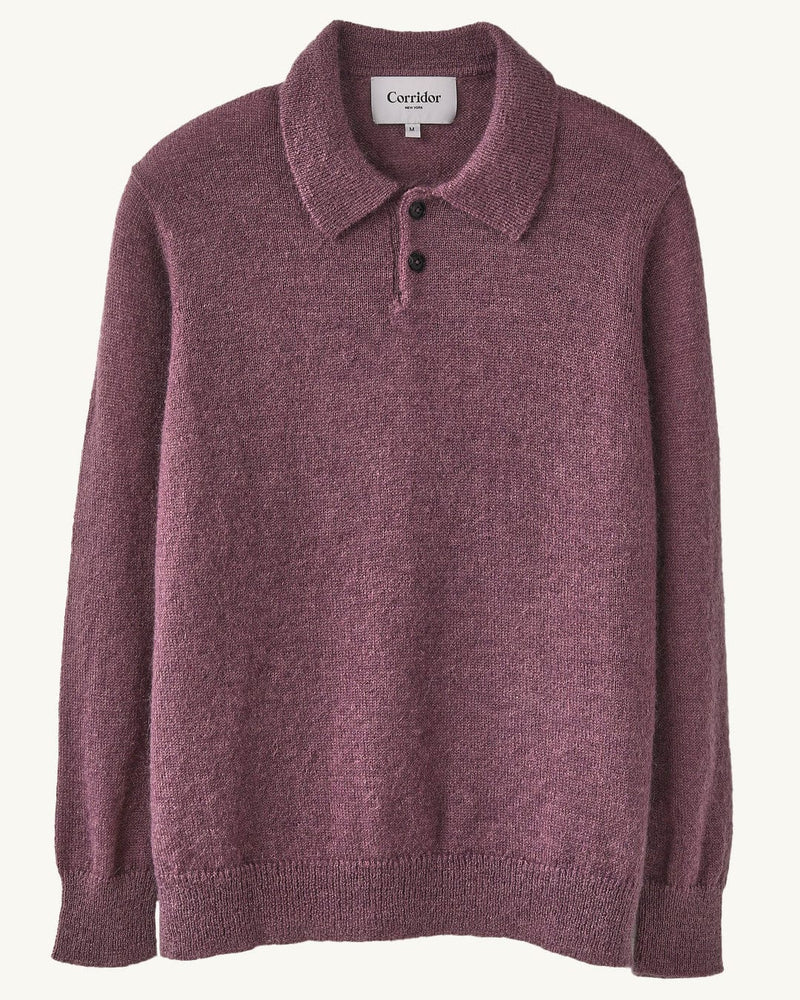 Brushed Alpaca Polo - Plum