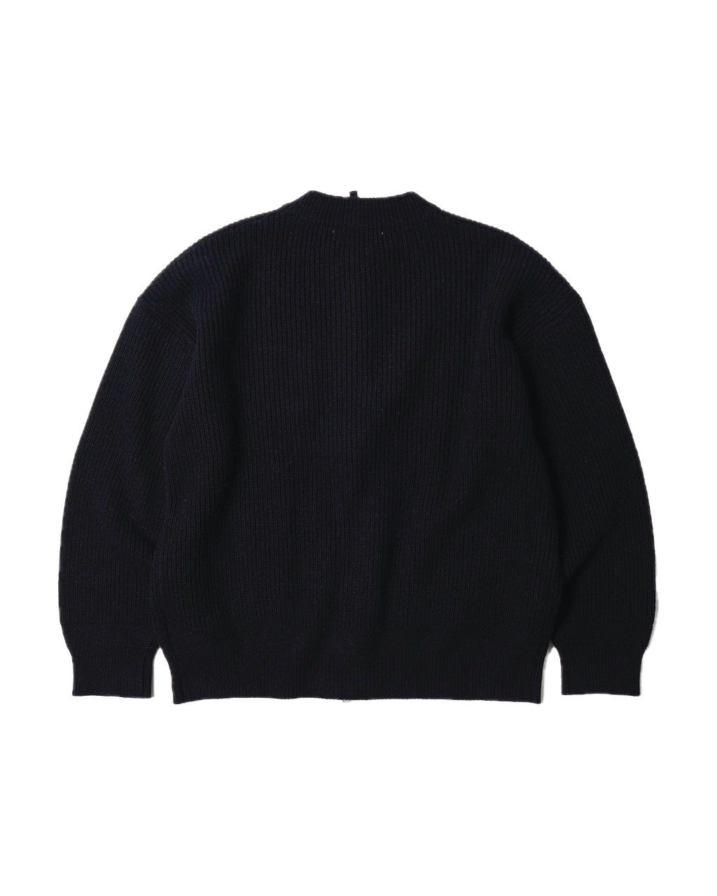 Wool Deck Zip Up Cardigan - Navy