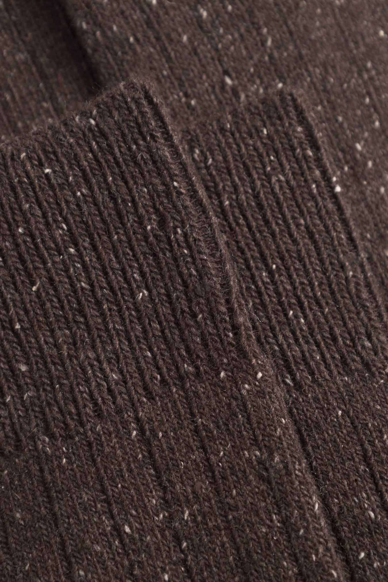Bjarki Neps Wool Ribs Socks - Seal Brown