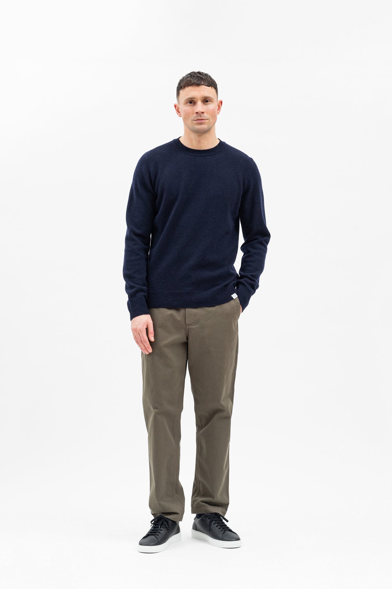 Sigfred Merino Lambswool Sweater - Dark Navy
