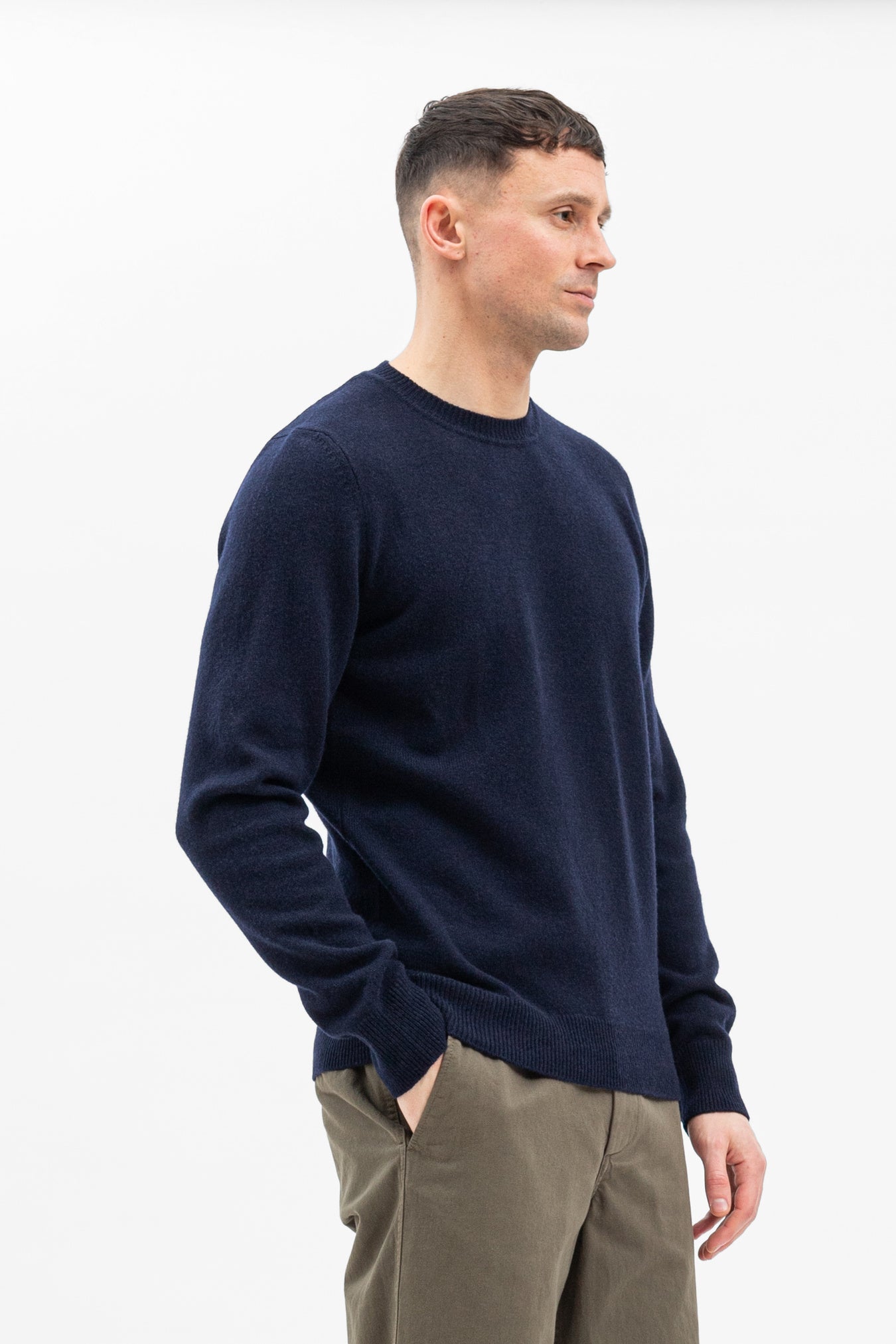 Sigfred Merino Lambswool Sweater - Dark Navy