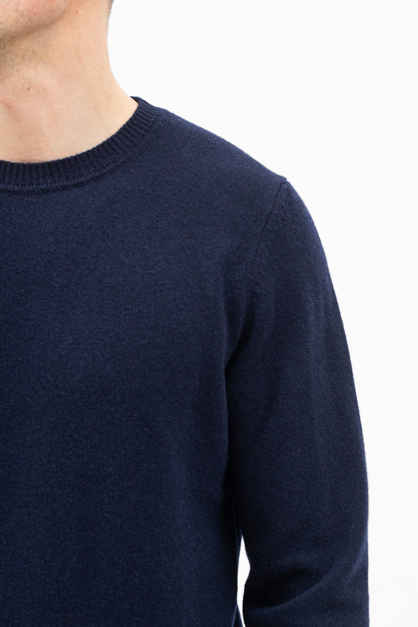 Sigfred Merino Lambswool Sweater - Dark Navy
