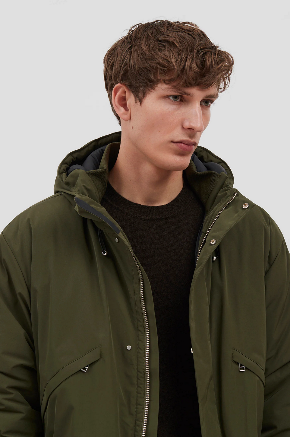Stavanger Military Nylon Insulated Parka - Army Green