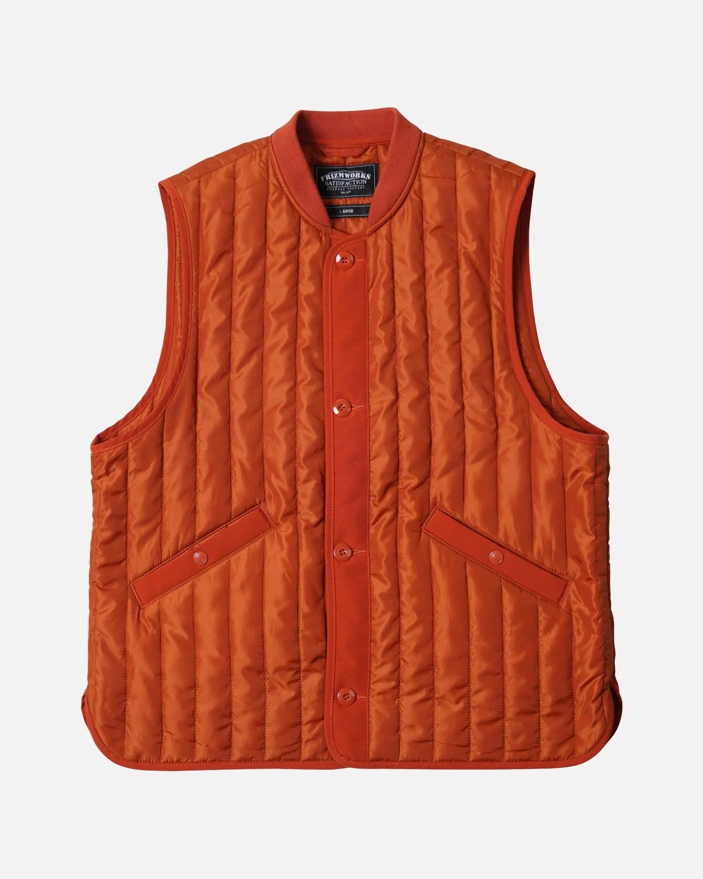 Stripe Quilt Mil Liner Vest - Orange