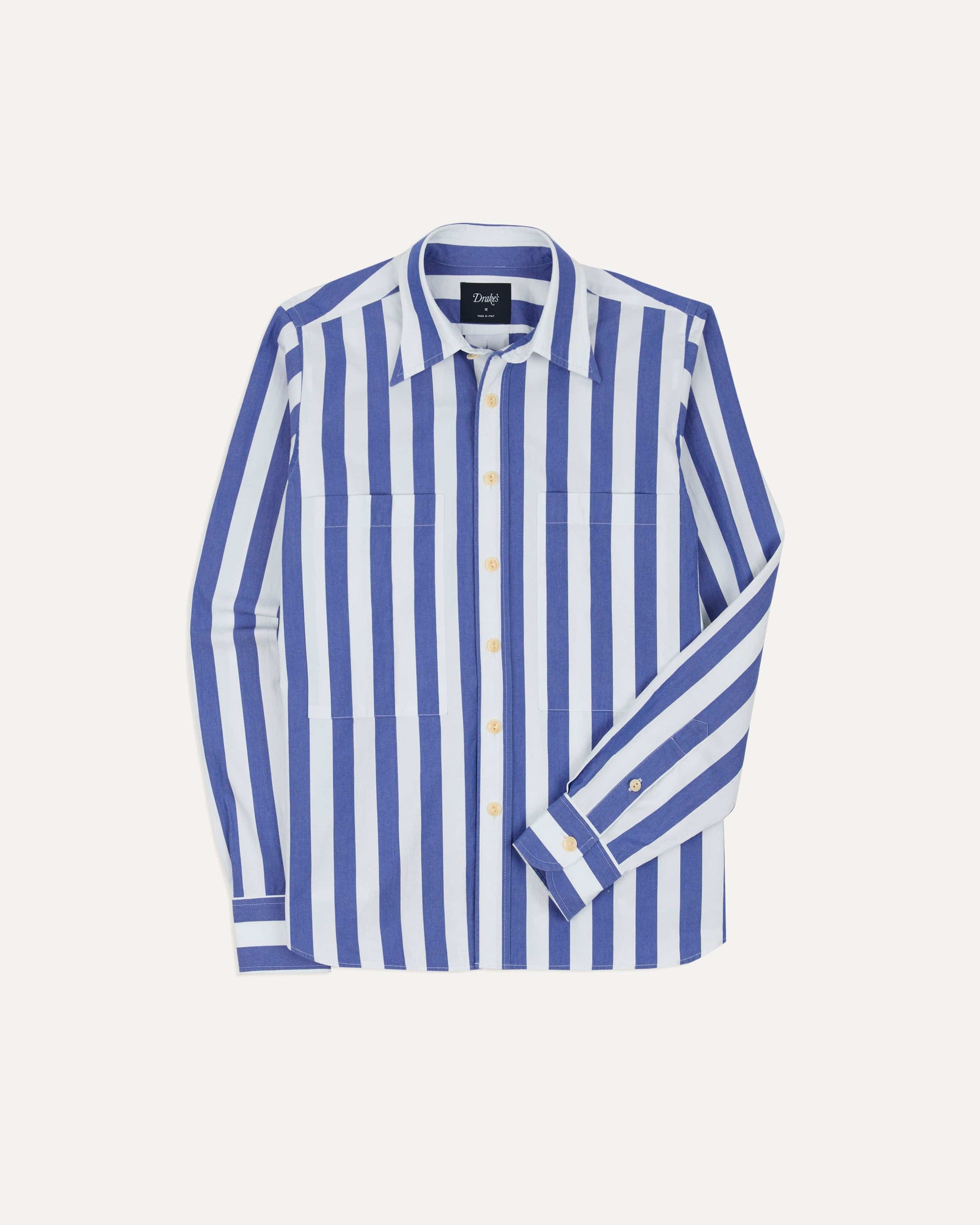 Striped Relaxed Block Shirt - White and Blue