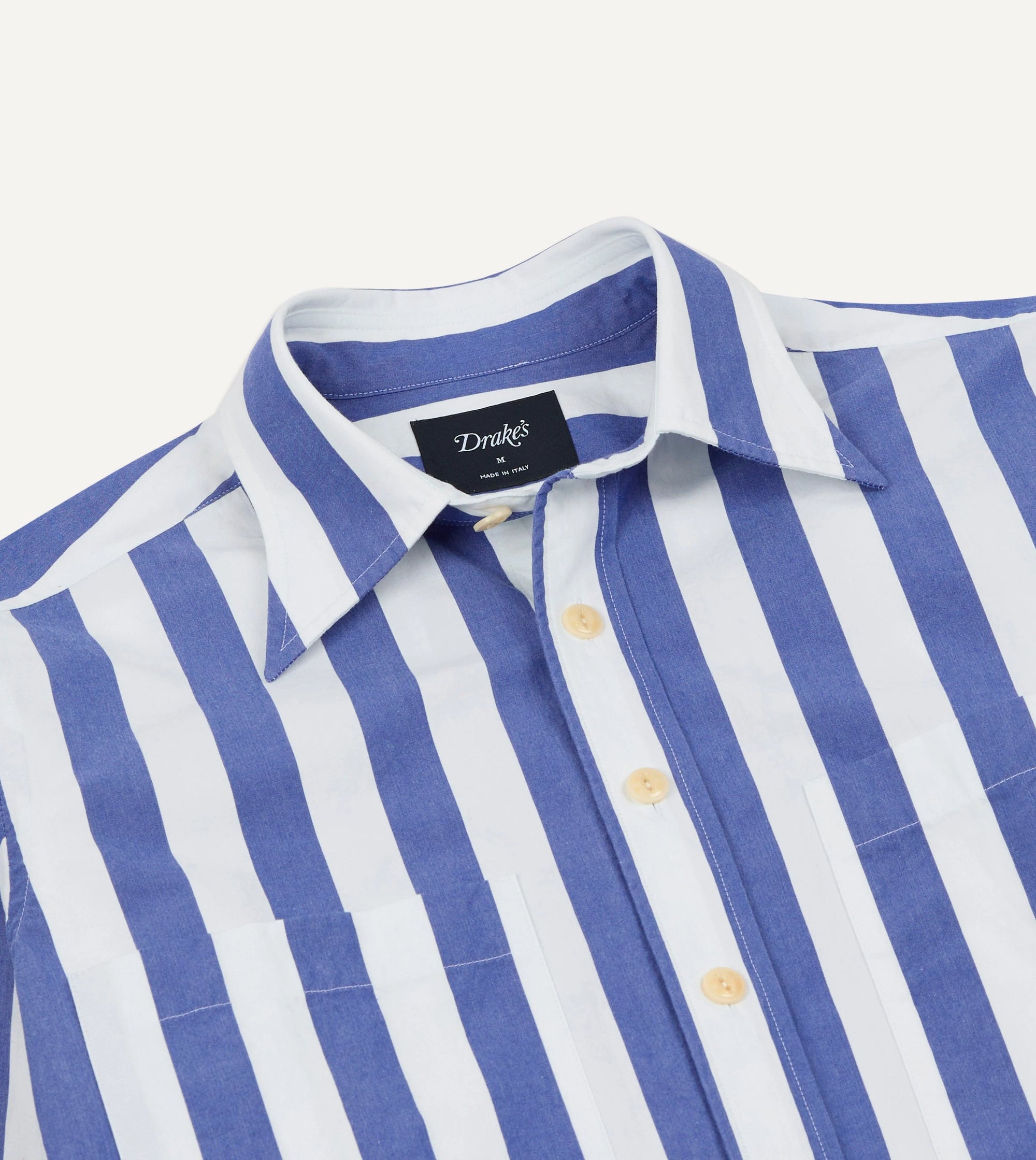 Striped Relaxed Block Shirt - White and Blue