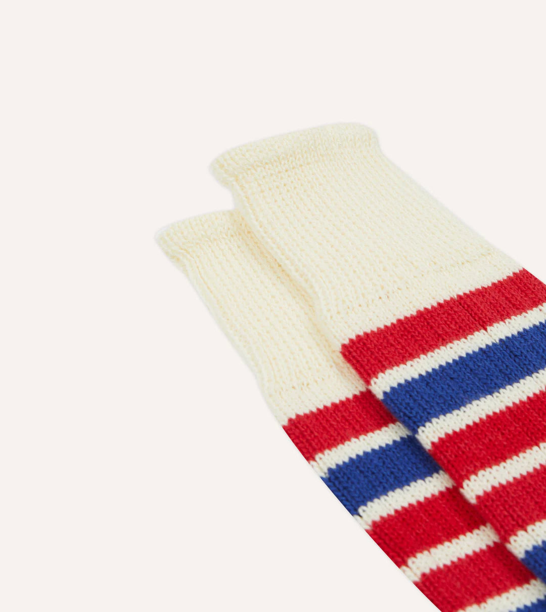 Striped Sport Sock - Ecru and Red