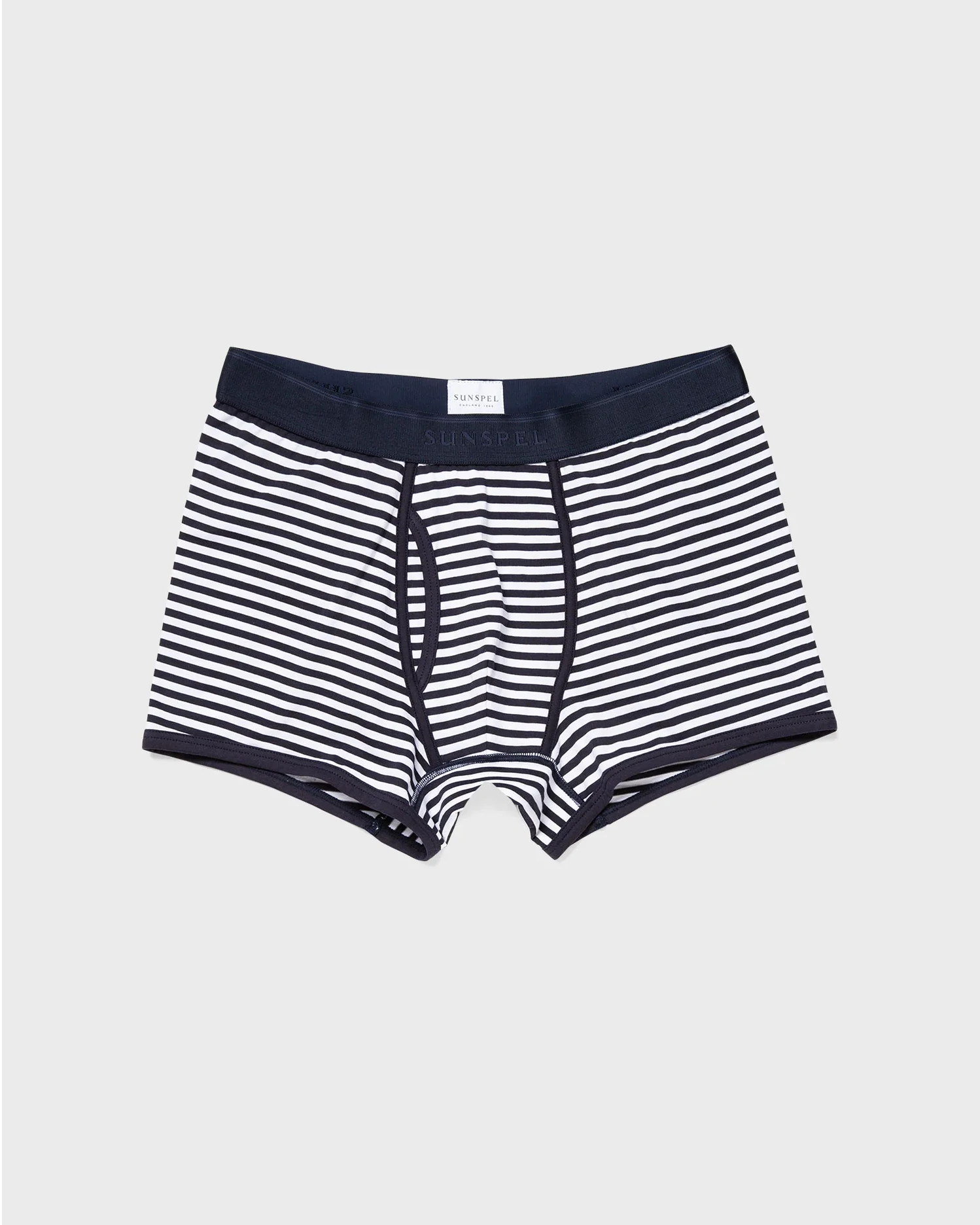 Superfine Cotton Trunks - White/Navy