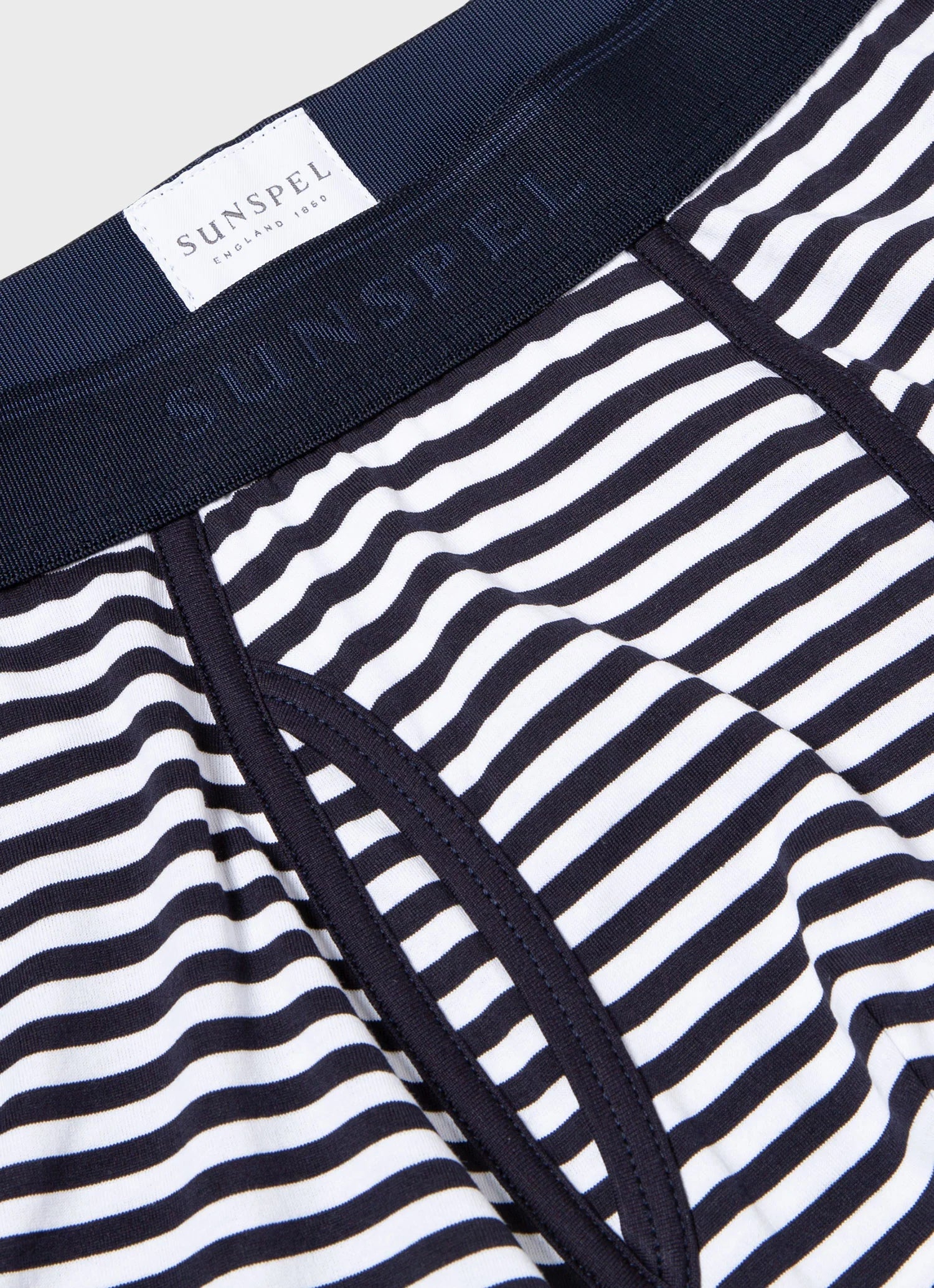 Superfine Cotton Trunks - White/Navy