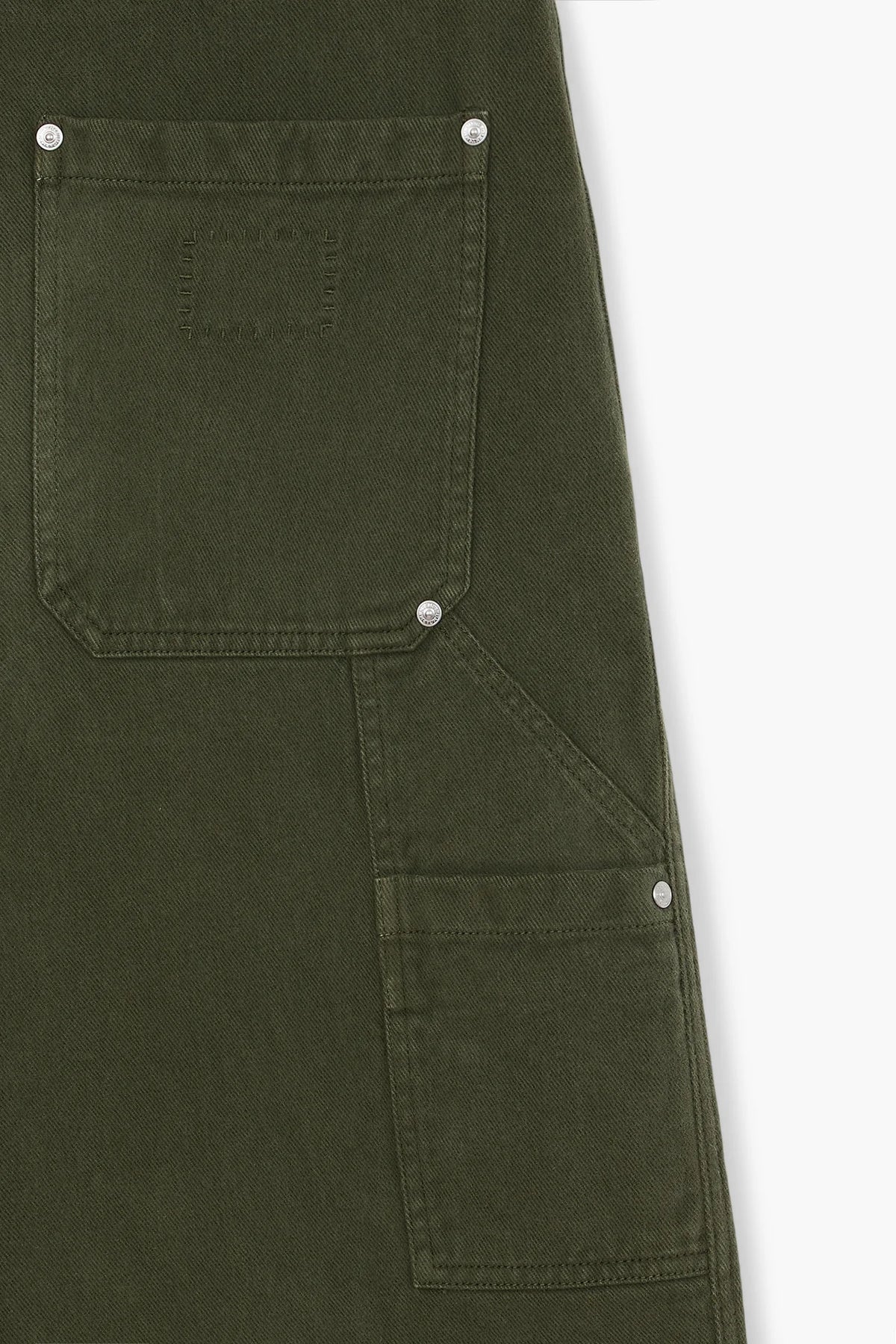 Pantalon Soft Single Knee - Twill De Coton 'Peached' - Vert Foncé